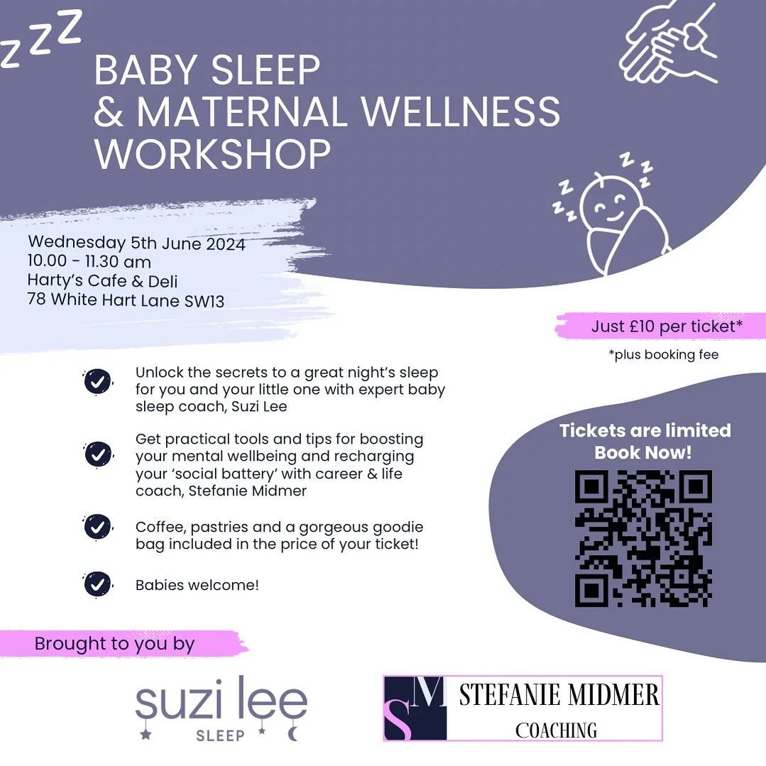 I&rsquo;m VERY excited to share with you our upcoming Baby Sleep &amp; Maternal Wellness Workshop ❤️ on Wednesday 5th June, 10-11.30am at Harty&rsquo;s cafe, SW13 - &pound;10 per ticket. 

Please join us for a hands-on workshop session that will help