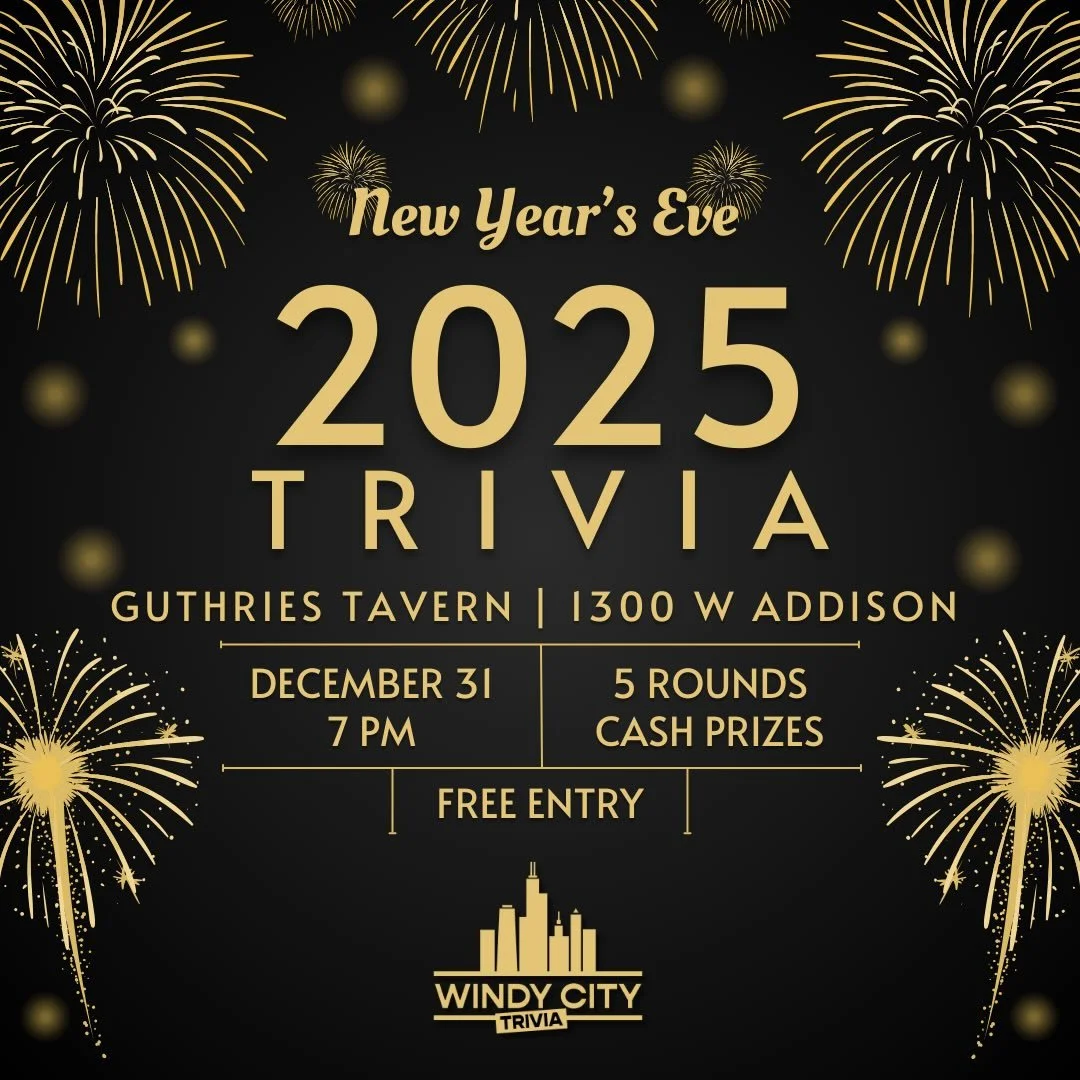Ring in the New Year at @official_guthries_tavern with a very special New Year&rsquo;s Eve trivia night!

Game starts at 7PM, no reservation required 🪩🥳🍾

#windycitytrivia #trivia #chicago #chicagotrivia #bartrivia #pubtrivia #guthriestavern #guth