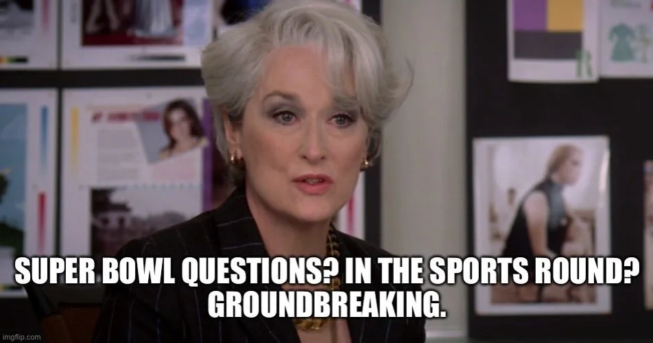 It&rsquo;s best to stay on trend. 

See you tomorrow at 7PM!

#windycitytrivia #chicagotrivia #bartrivia #chicago #superbowltrivia