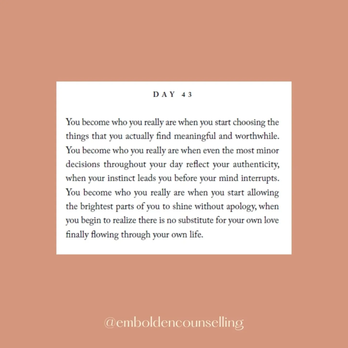 ✨ Becoming yourself isn&rsquo;t about doing more, it&rsquo;s about aligning with what feels true and meaningful for you.

✨When your daily choices reflect your authenticity, life starts to feel lighter, more intentional, and more connected. 

✨ What&