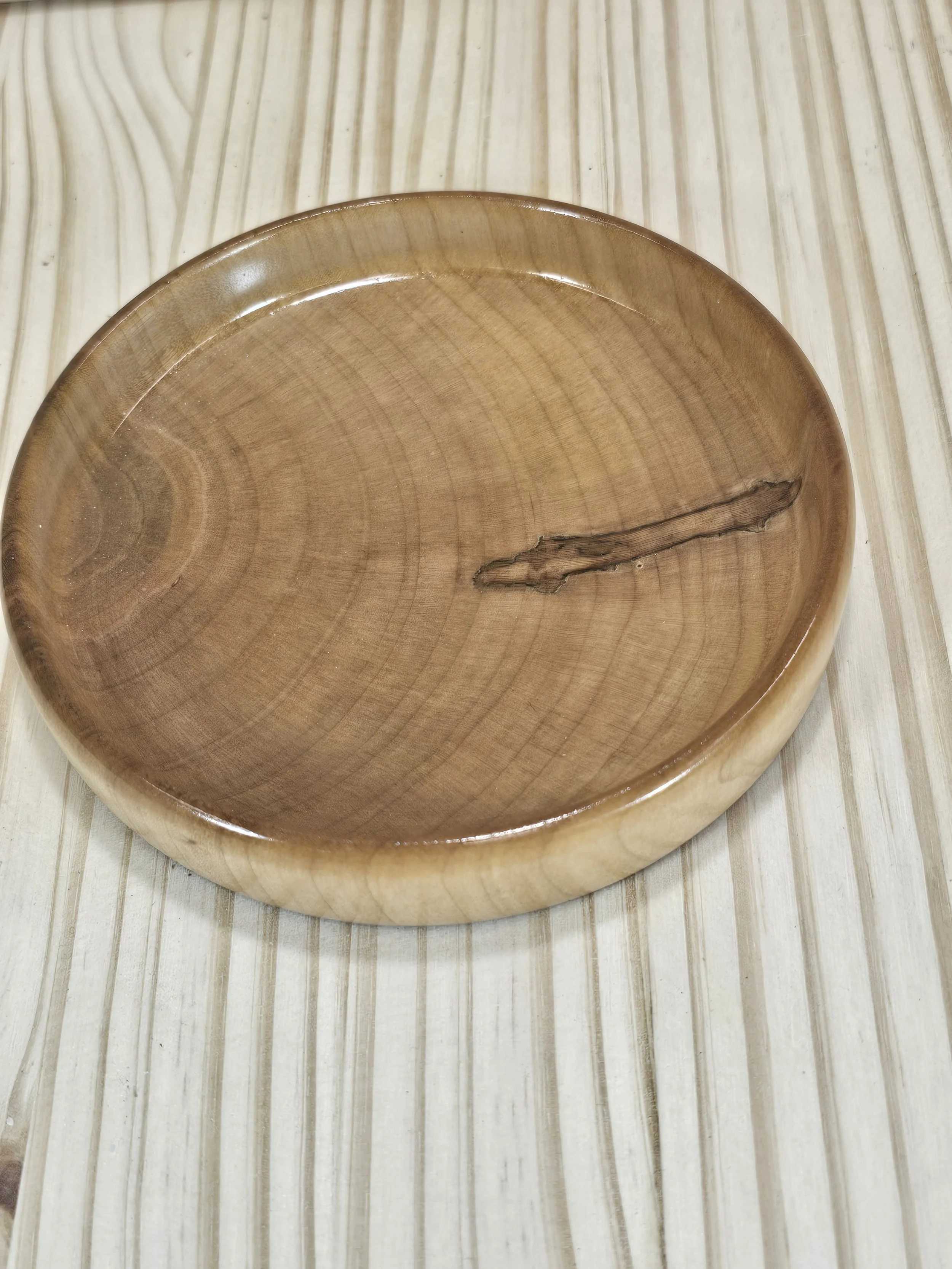 Small and Shallow Silver Maple Bowl - A thing for putting your keys into