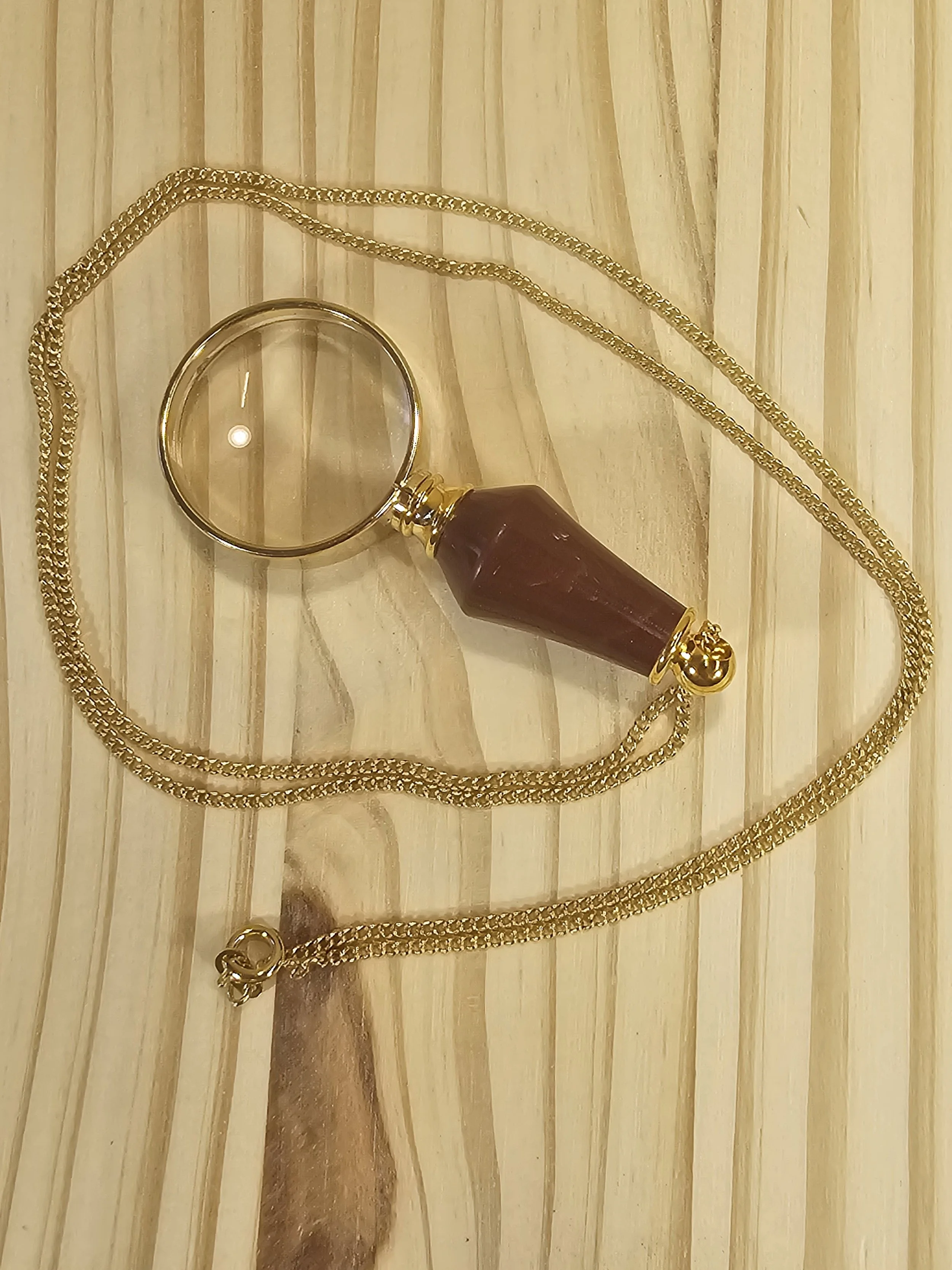 Magnifying Glass Pendant with purpleheart wood