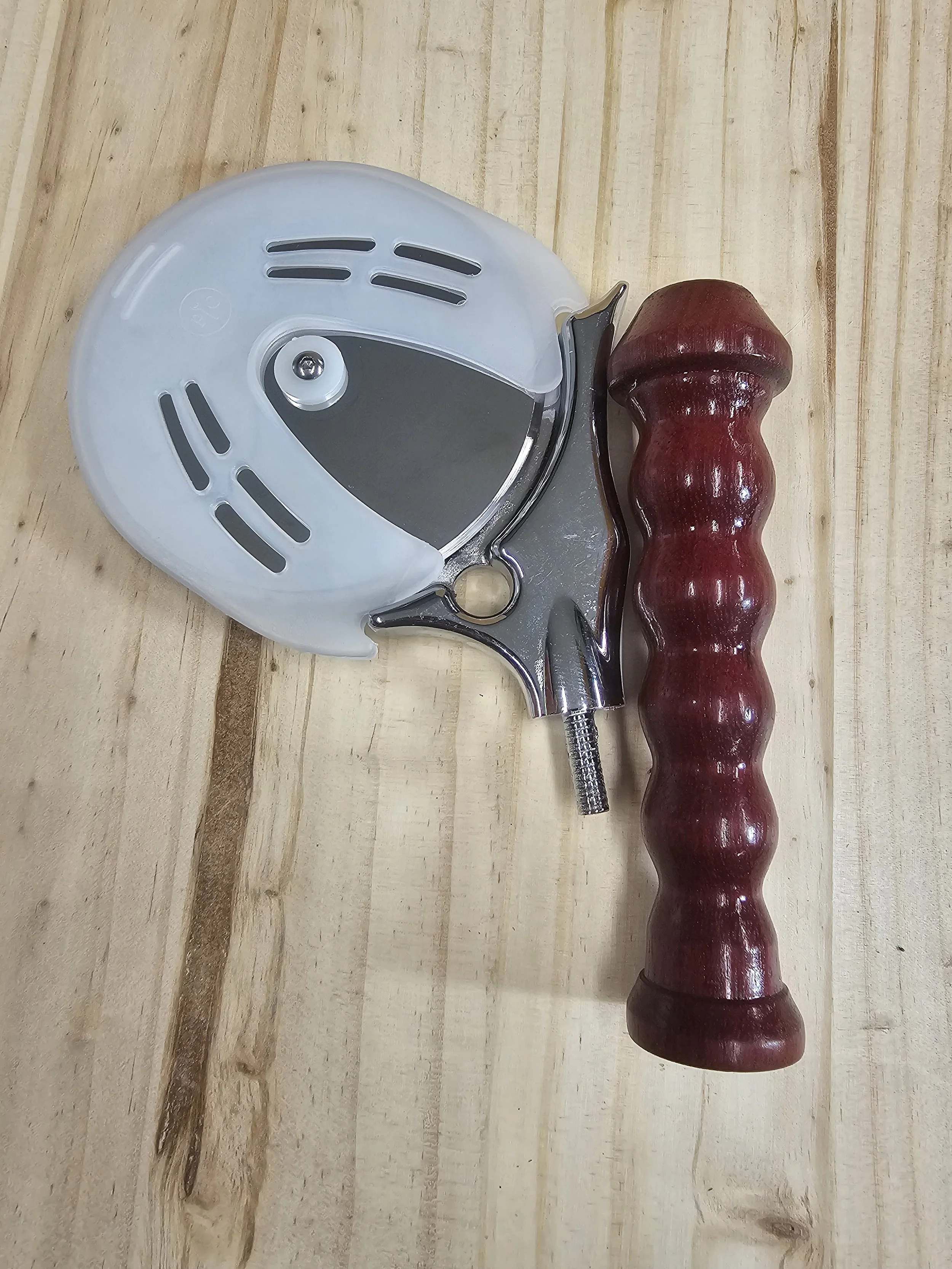 Large Pizza Cutter Wheel with purpleheart handle
