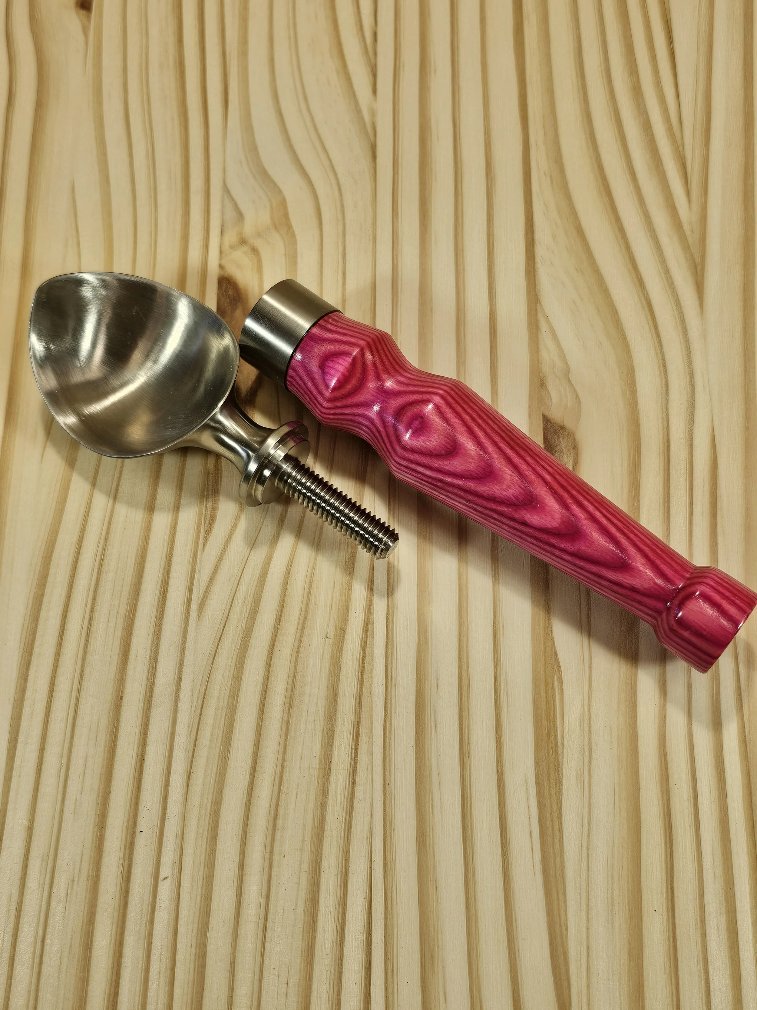 Ice Cream Scoop with Hot Pink Wood Handle