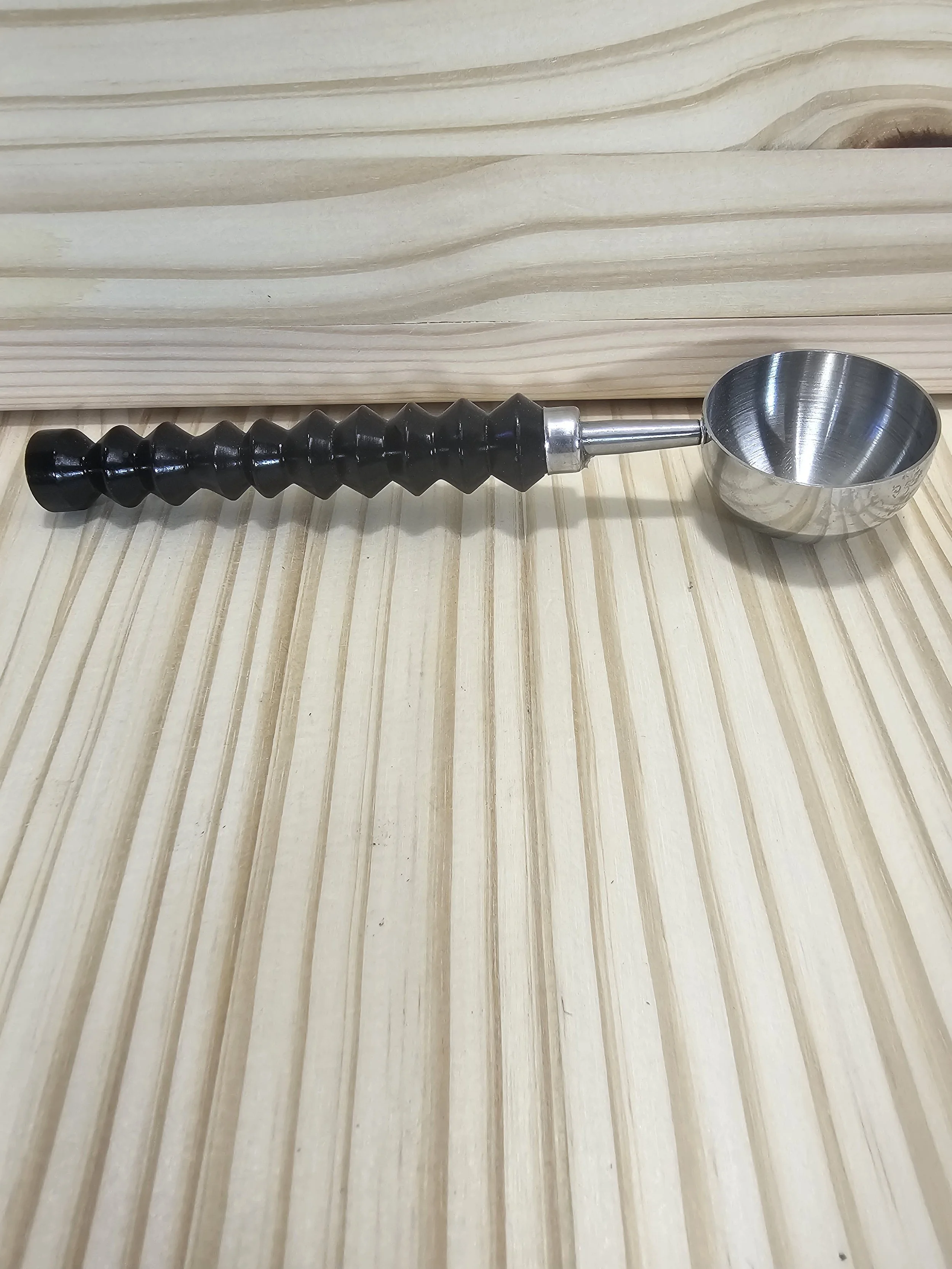 Large Coffee Scoop with textured ebony Wood Handle
