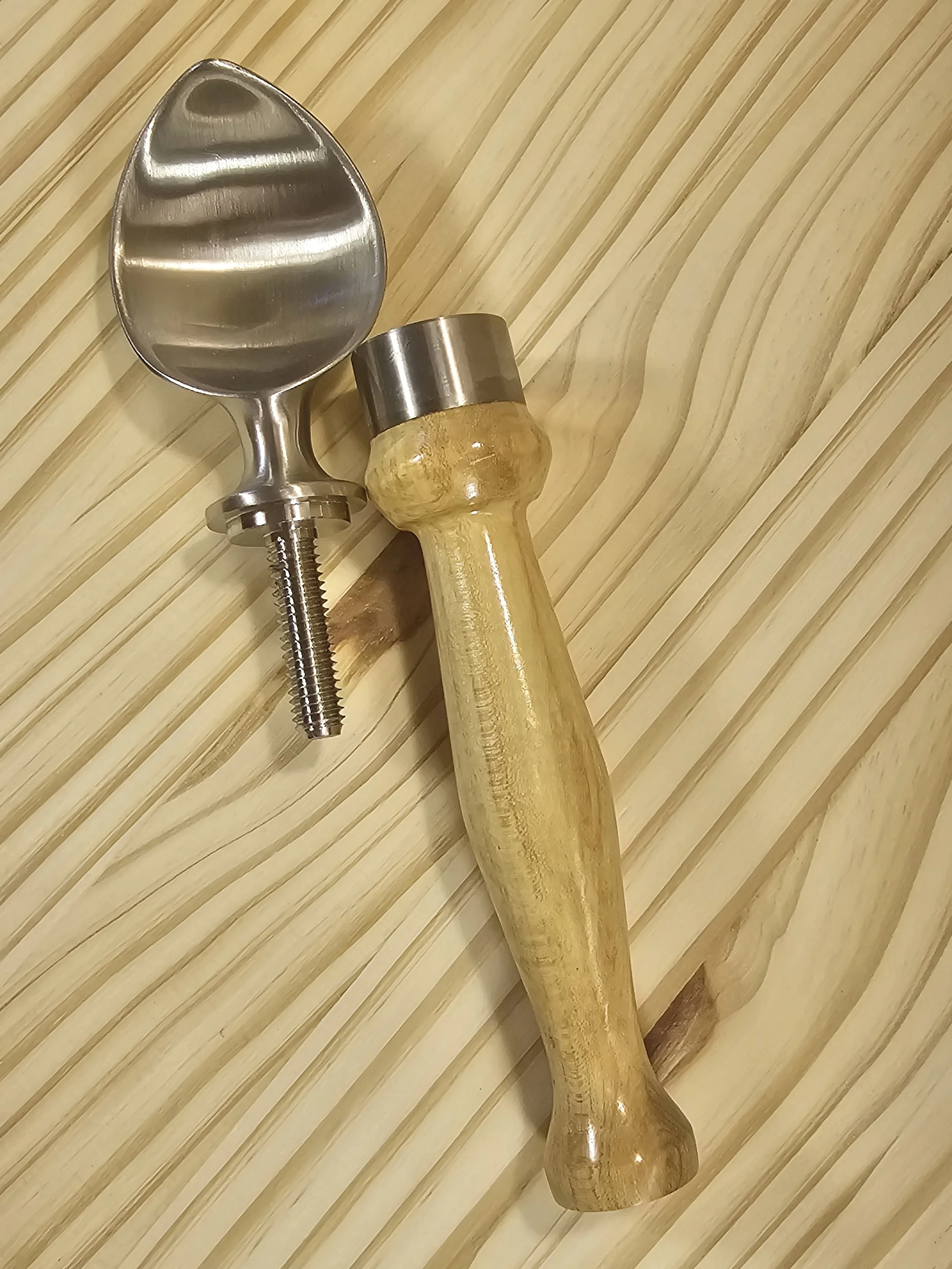 Ice Cream Scoop with Hickory Wood Handle