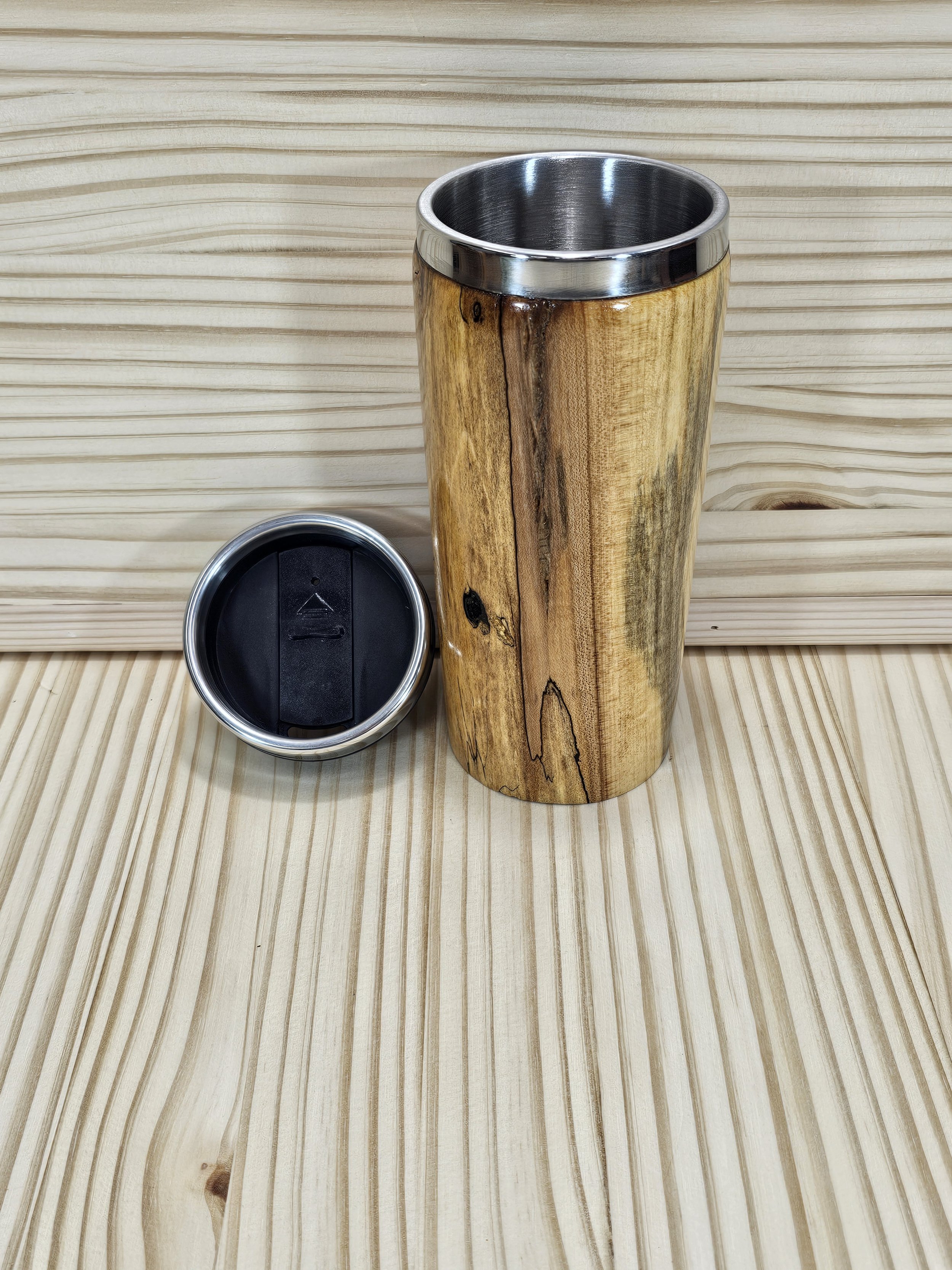 Spalted Maple Tumbler, 16 Ounce Capacity
