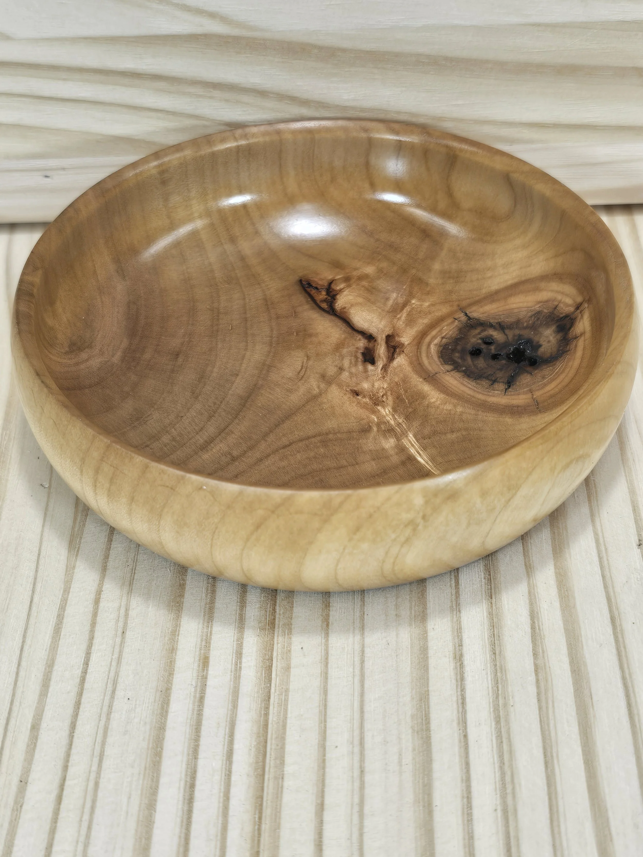 Small and Shallow Silver Maple Bowl