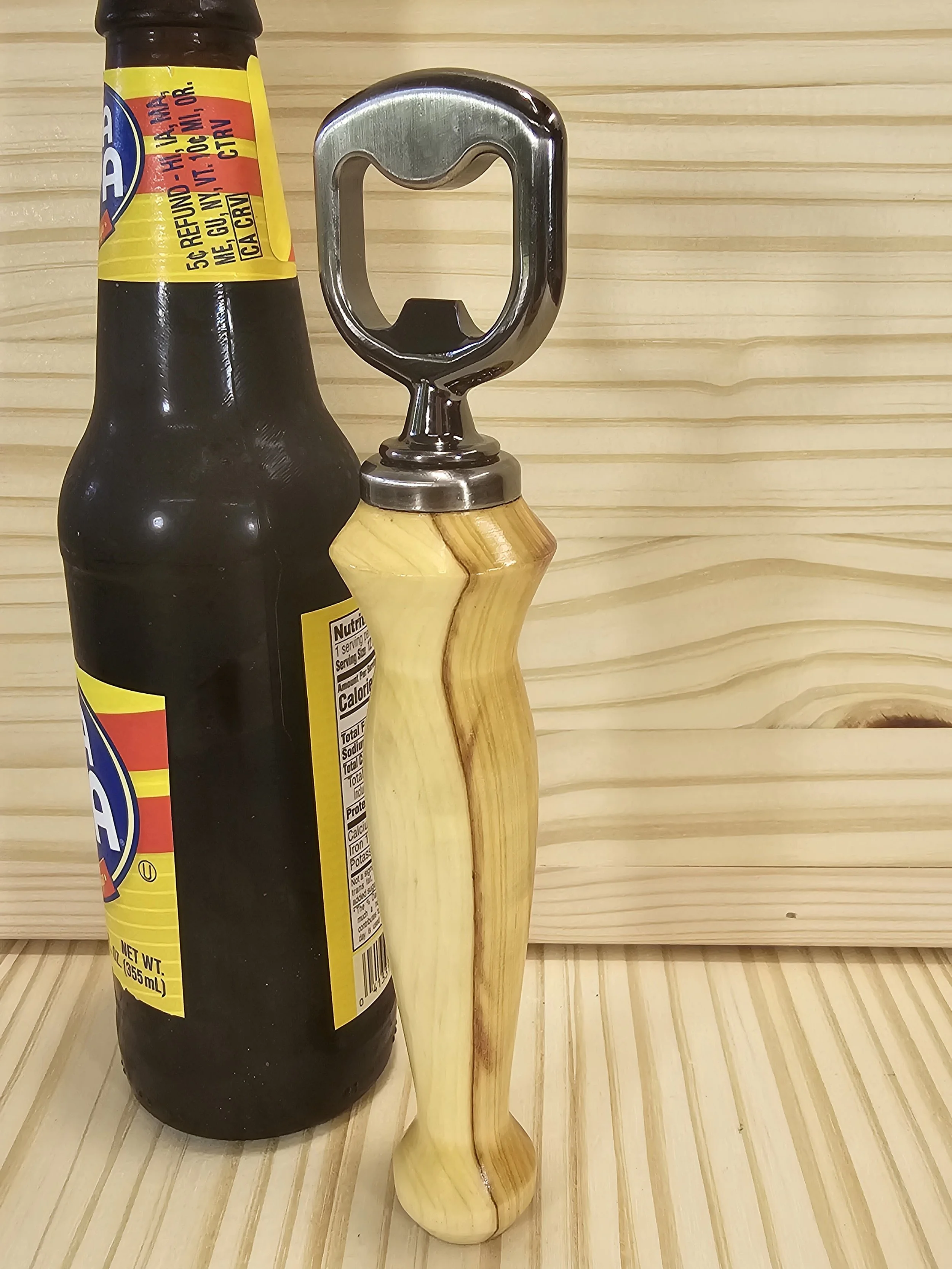 Bottle Opener with red cedar wood handle