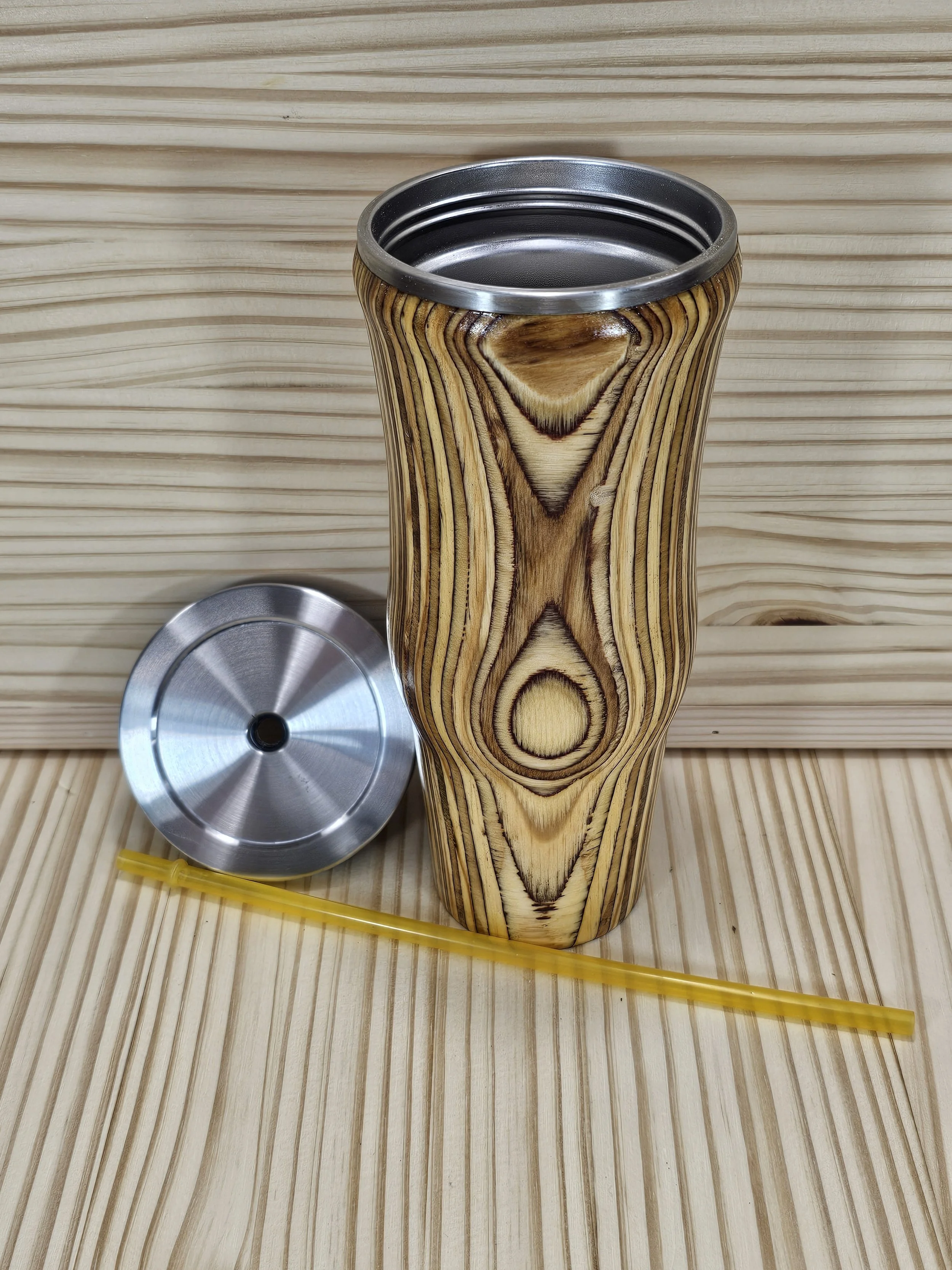 Plywood beverage Tumbler, 22 Ounce Capacity