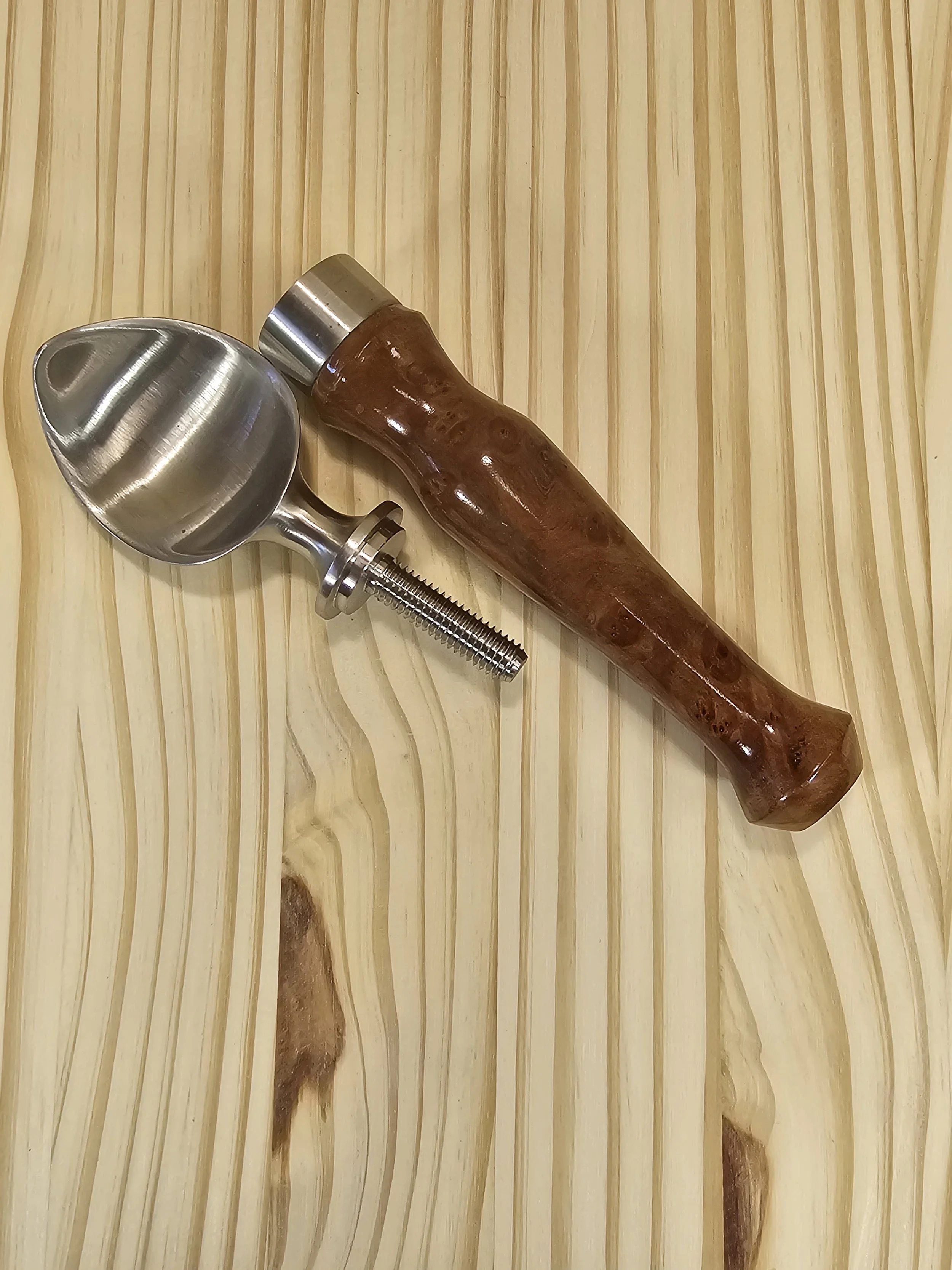 Ice Cream Scoop with burled Wood Handle