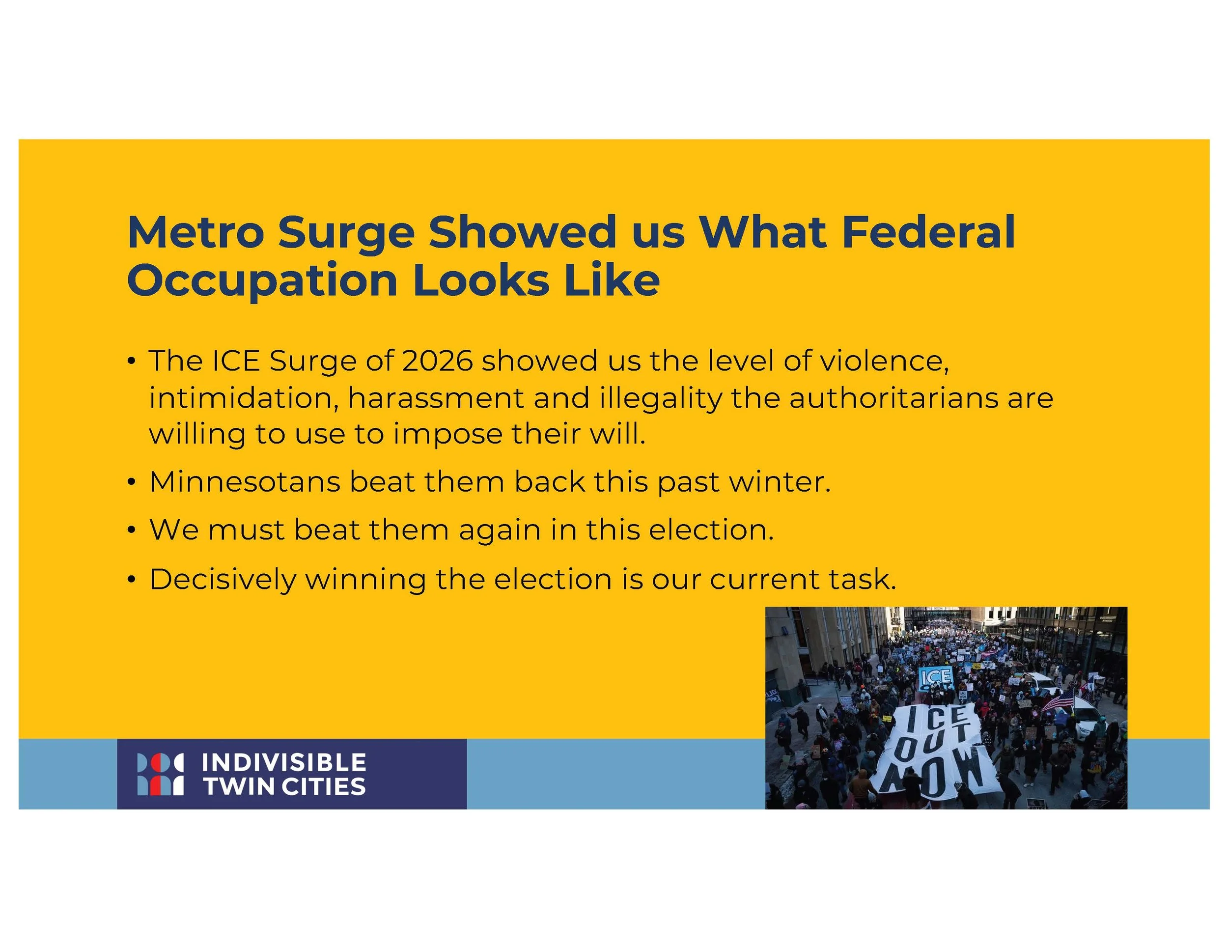 Deadline for Democracy Rally with Indivisible and Common Cause MN volunteers
