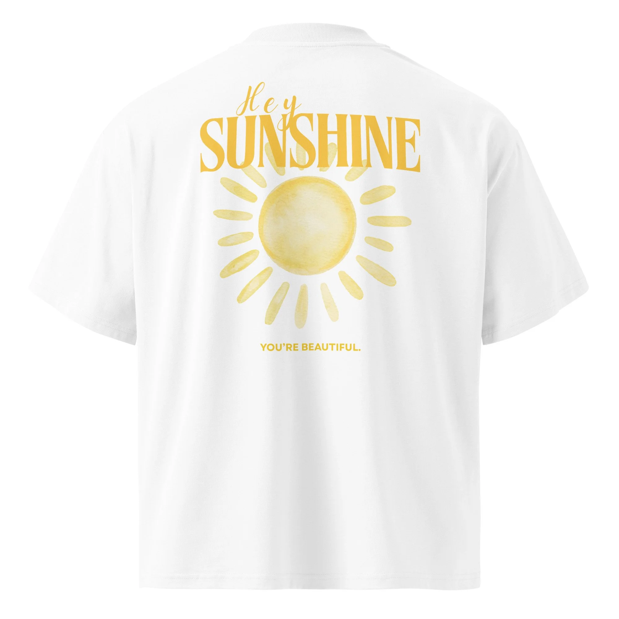 HEY SUNSHINE Unisex organic oversized high neck t-shirt