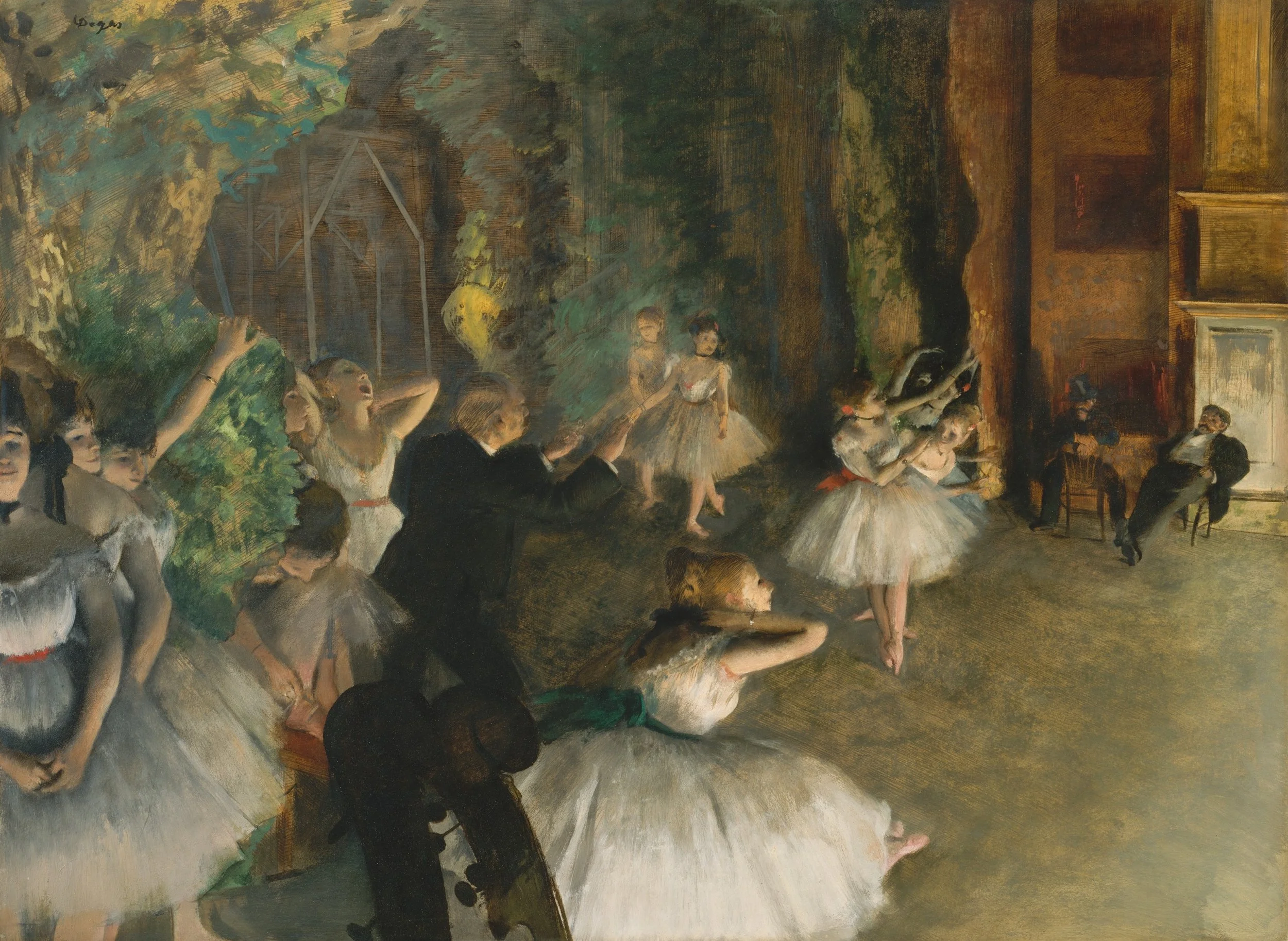 Répétition du ballet sur la scène — Muse et homme