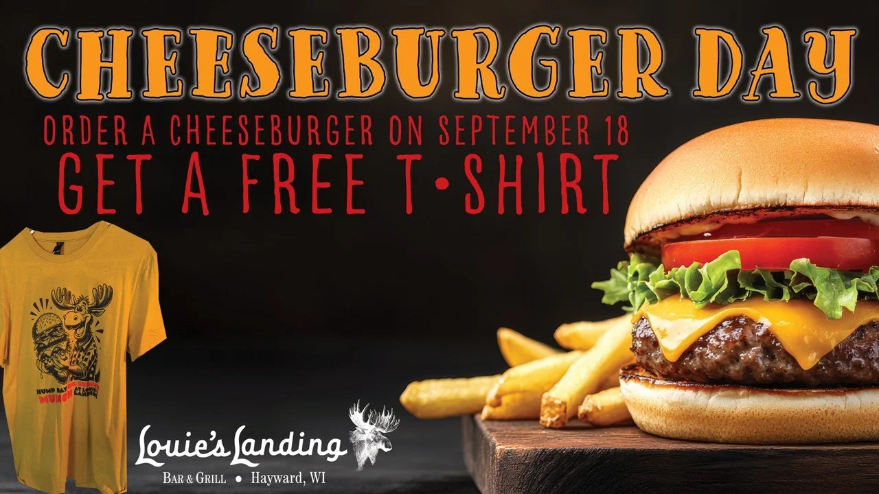 NATIONAL CHEESEBURGER DAY - September 18th

It's National Cheeseburger Day and like Jimmy Buffet said Cheeseburgers are Paradise!  Swing into Louie's this Friday and order one of our Heaven on Earth Cheeseburgers and receive a FREE T-SHIRT! 

Remembe
