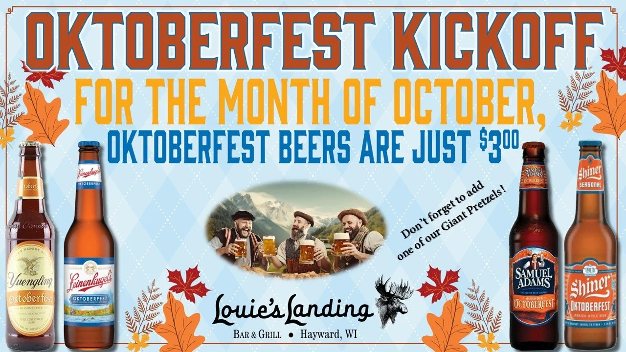 OKTOBERFEST STARTS TODAY @ LOUIE'S

Starting today, thru the month of October, all OKTOBERFEST BEERS are $3/bottle.

Swing into Louie's and celebrate this amazing month!