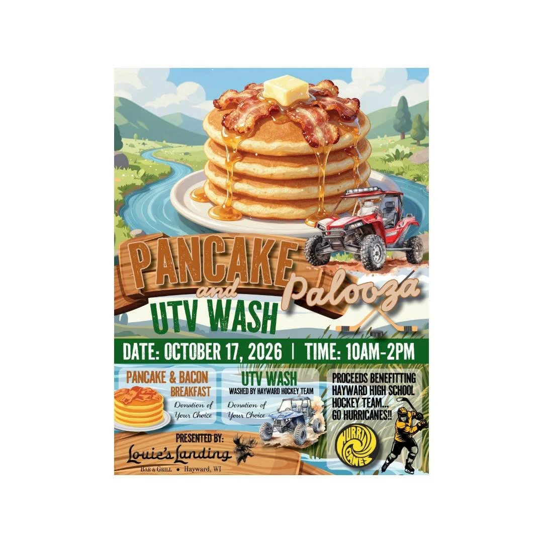 FEAST &amp; CLEAN LIKE A CANE!!

Next Saturday, Louie's is hosting a very special event, our 1st Annual Pancake Palooza and UTV Wash event supporting #haywardboyshockey

Pancakes &amp; Bacon along with UTV Washing is free, but we are accepting donati