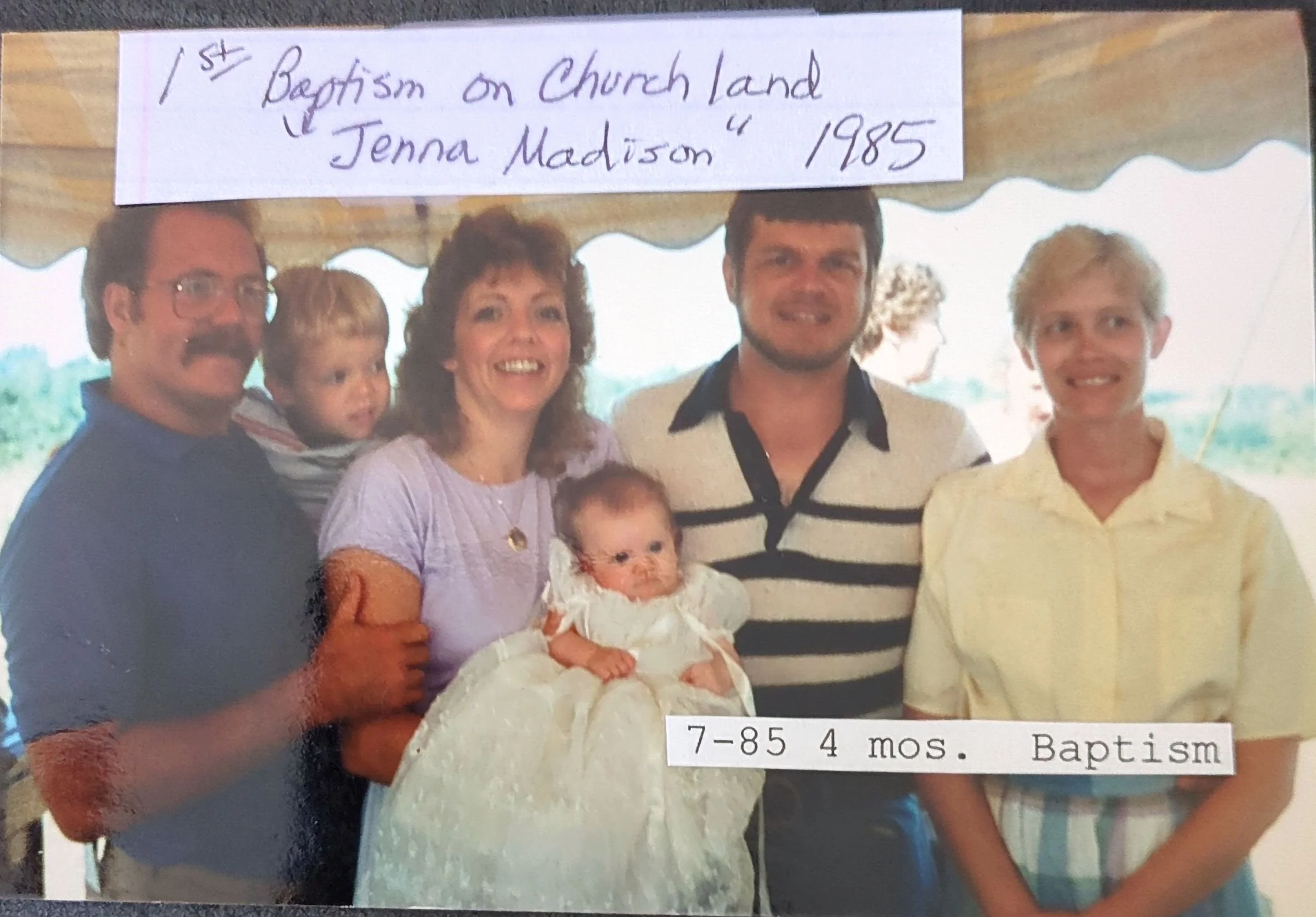 1985 First Baptism on Church land
