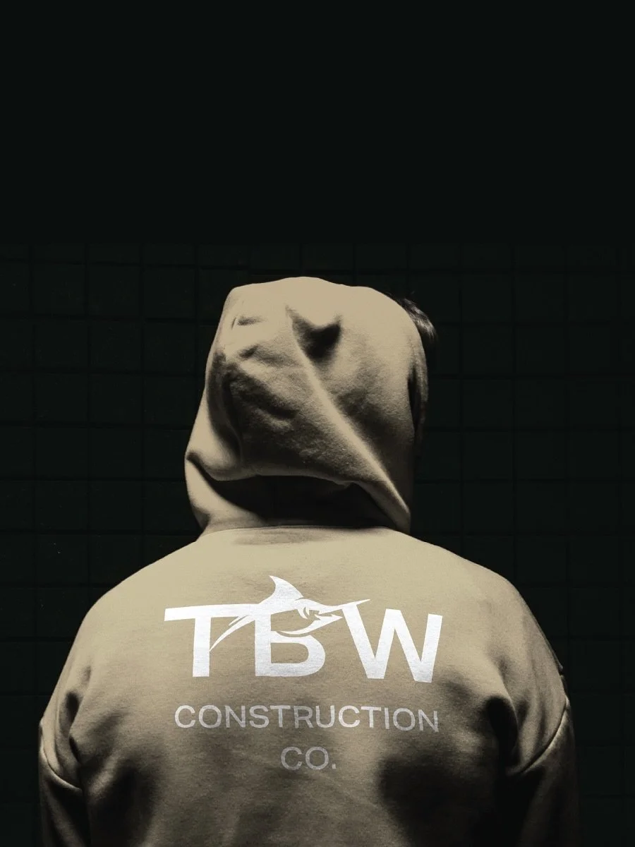 final (and fresh) identity for TBW Construction - just the right amount of change for a company that has  recognition but needed consistency. we&rsquo;re showing up on-site and behind the scenes&hellip; and on just about every hoodie in town.