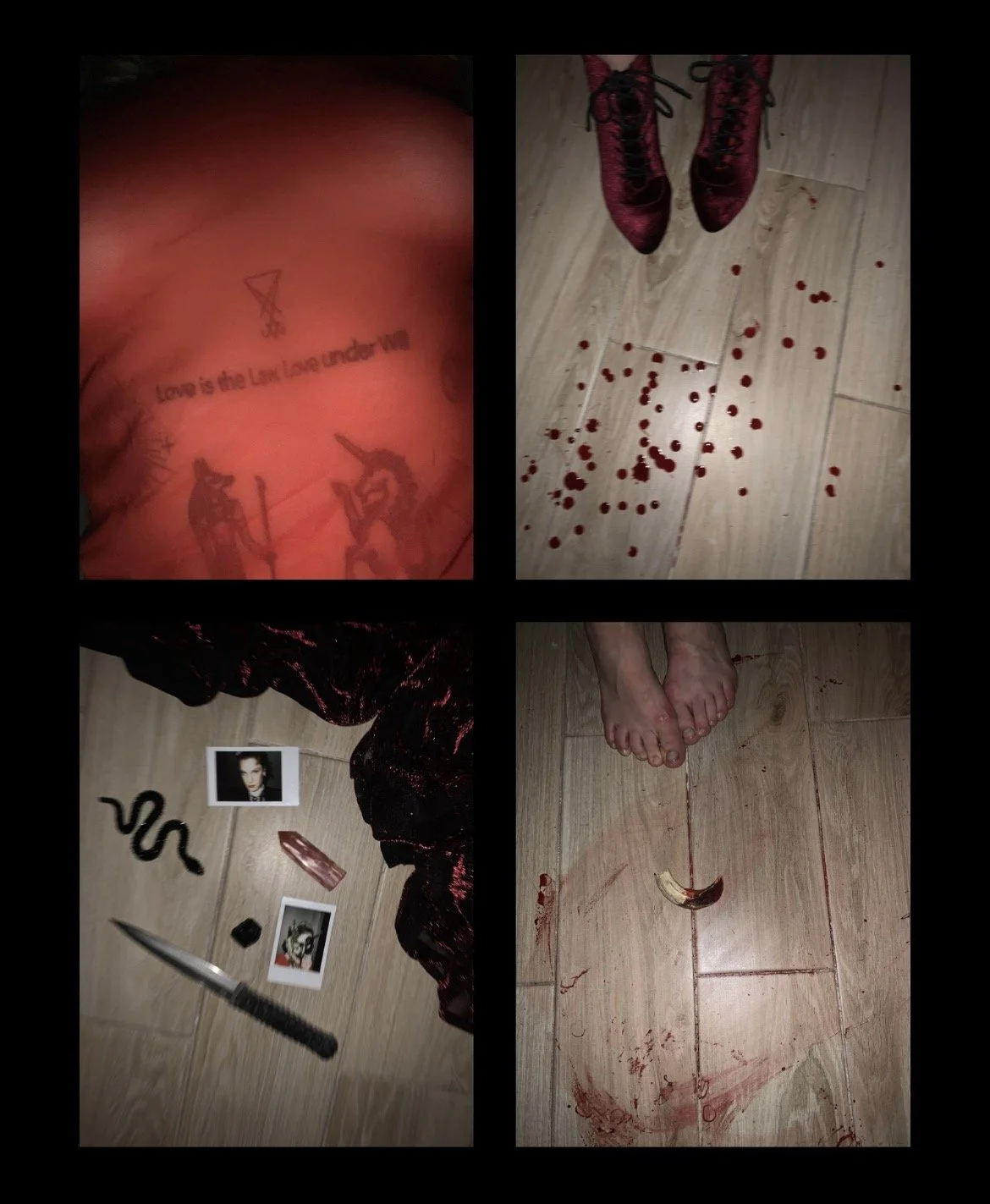 After the Rite, 2022. Four-part photographic work (quadriptych), incorporating elements of self-portraiture and ritual performance.