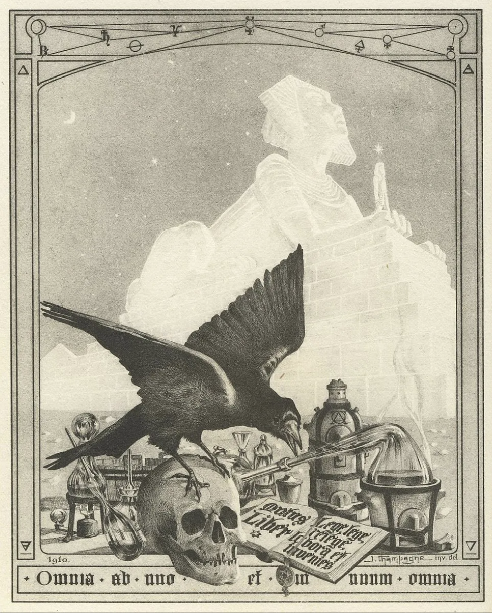 The Crow ‘Neath the Sphinx: Julien Champagne’s Illustration for Fulcanelli