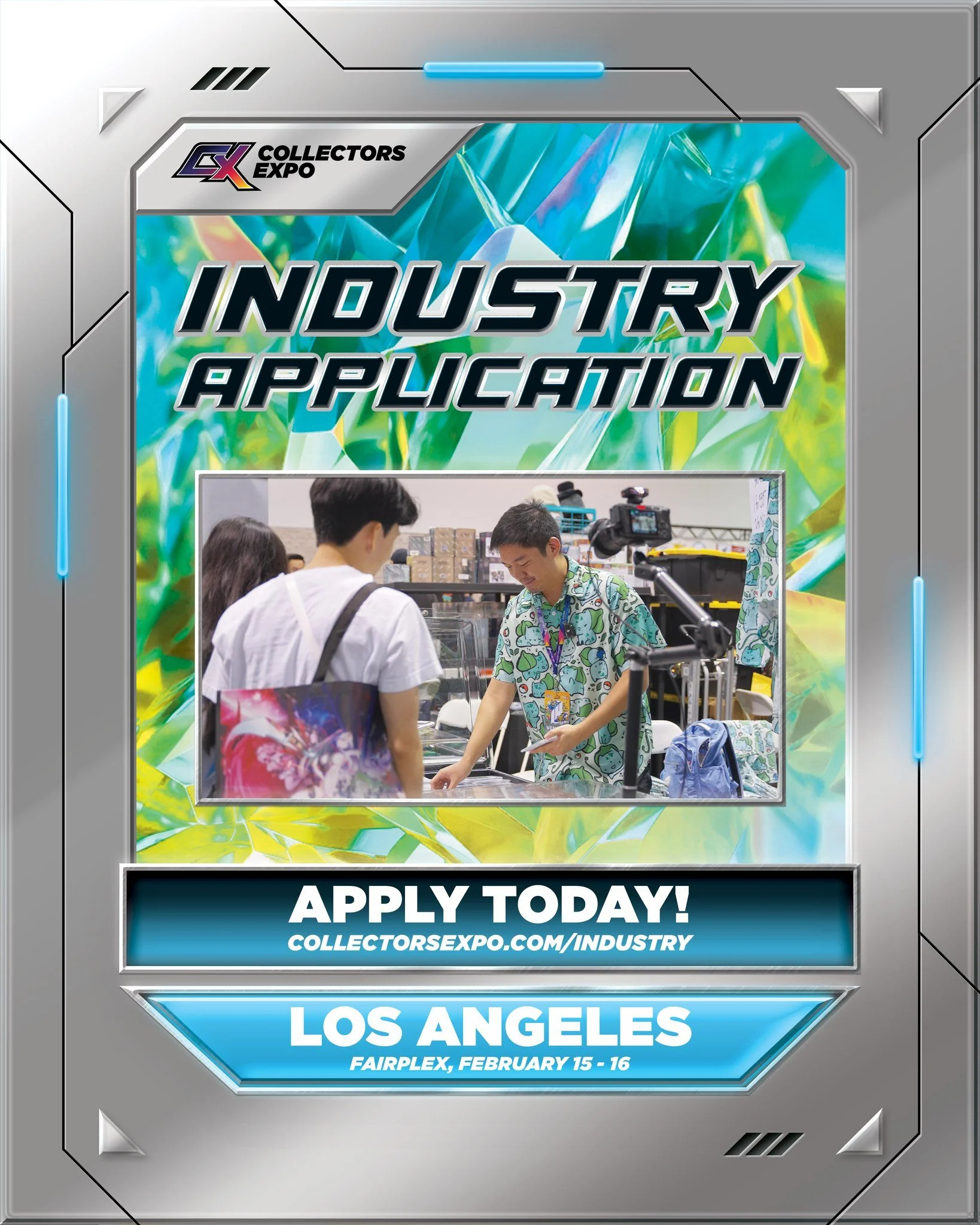 🤝 APPLICATIONS OPEN! 🤝
Are you in the industry and ready for some fun? 🎉

Come check out Collectors Expo Los Angeles 2025! Whether you&rsquo;re a TCG pro, pro gamer, or something in between, we&rsquo;ve got something for you! 🔥

Our Industry appl
