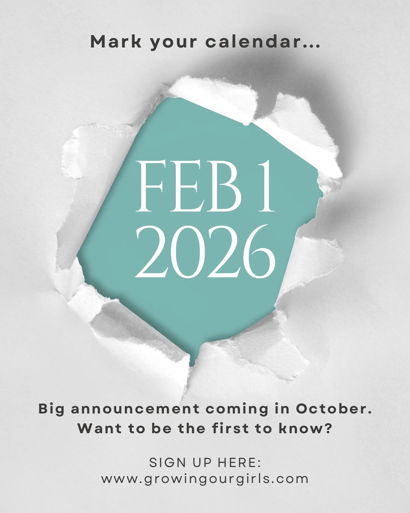 📣 Something BIG is coming for moms + daughters. 
✨ It&rsquo;s a collaboration we&rsquo;ve been dreaming about.

Have a daughter between 11-16? 
🗓️ Mark your calendars to spend the day with us on Sunday, Feb 1, 2026.
📍Charlotte, NC. 
👀 Details wil