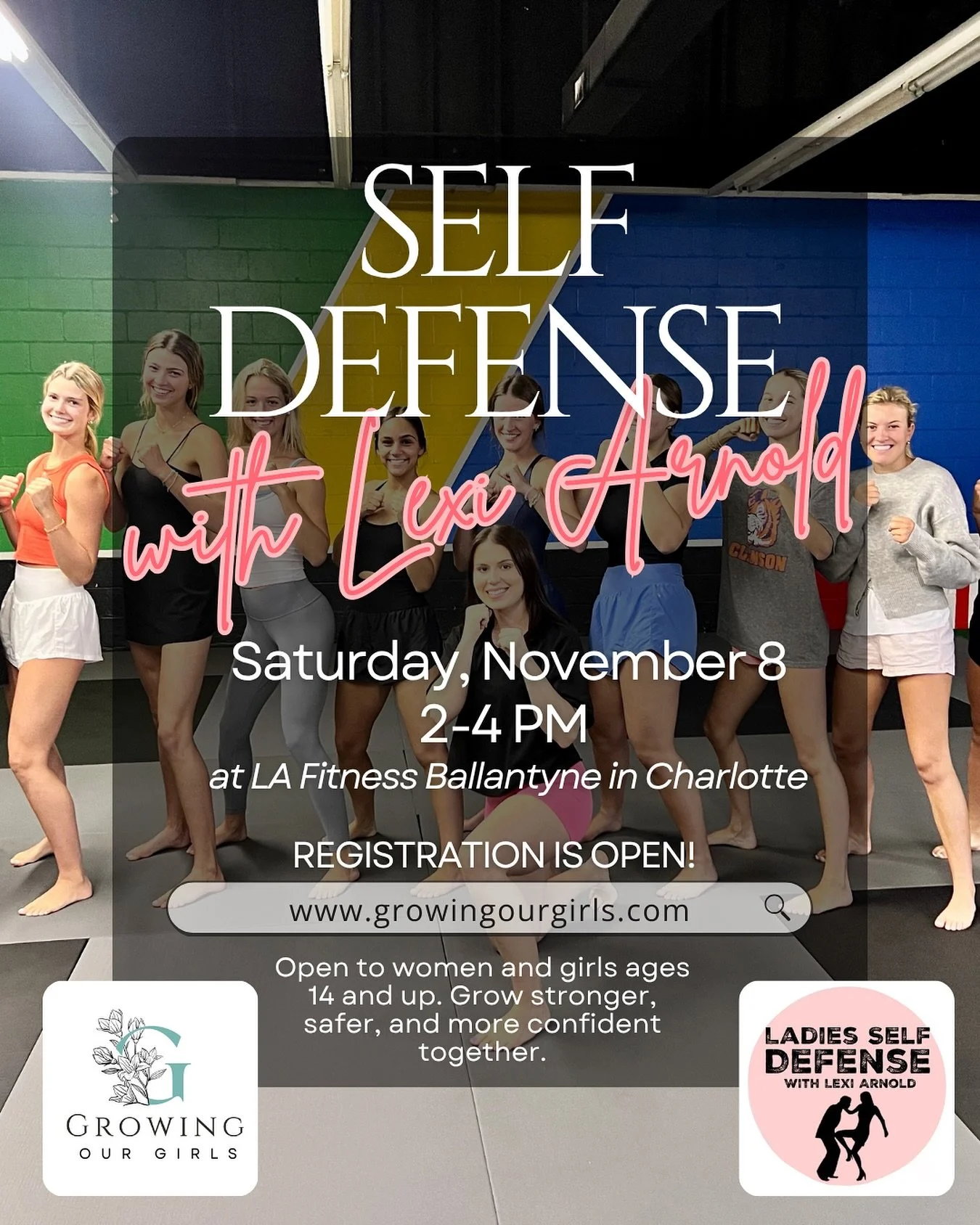 💪CLT moms of TEEN girls: empower yourself and your girls during an afternoon with @ladyselfdefense!

Coach Lexi will walk moms + girls through:
💡 Real-life scenarios + smart safety strategies
📊 Eye-opening stats that sharpen awareness
🥋 Hands-on 