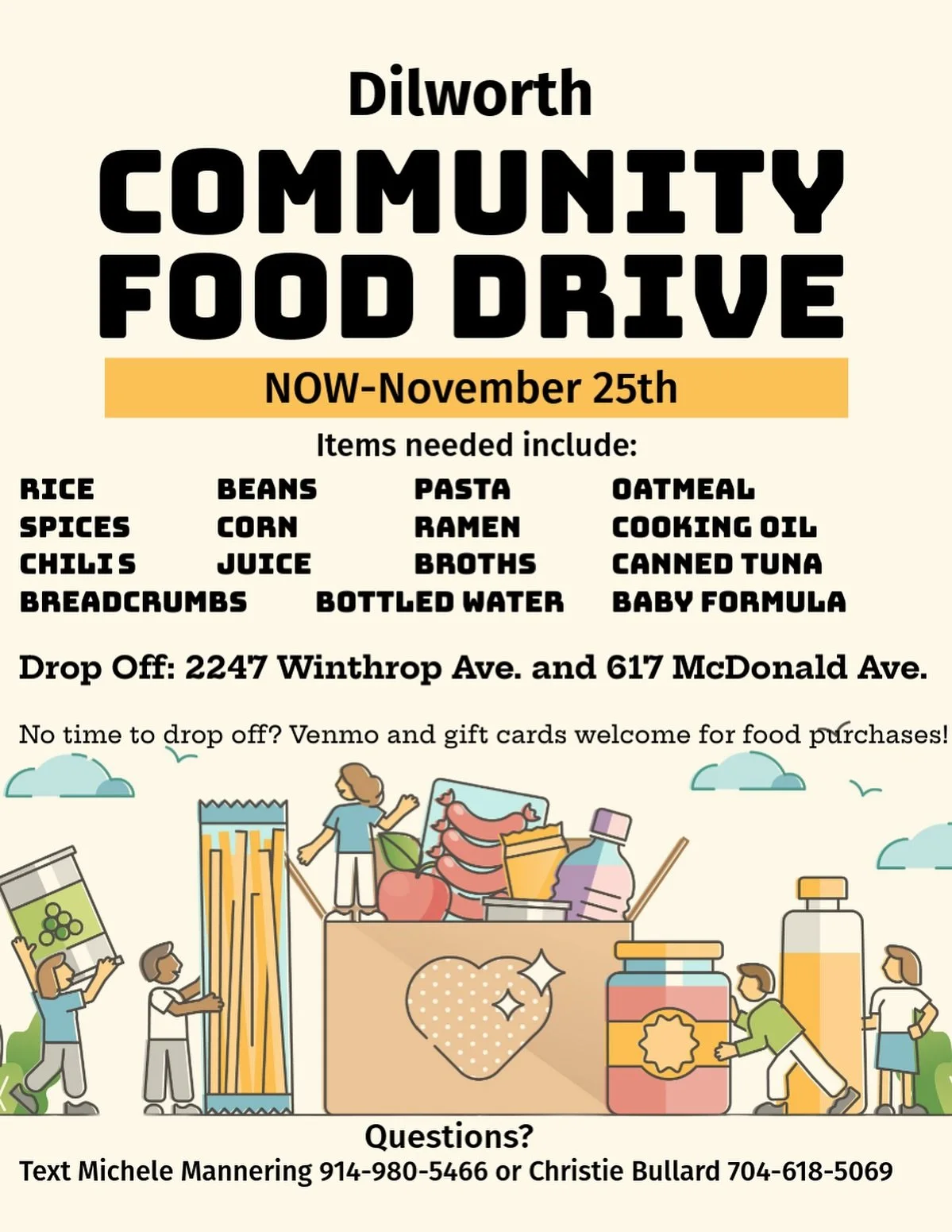 In a season that feels heavy and increasingly unsafe and uncertain for many families, here&rsquo;s one small but meaningful way we can show up for each other. ⬇️

The Dilworth Community Food Drive is underway thanks to the organization of our dear GO