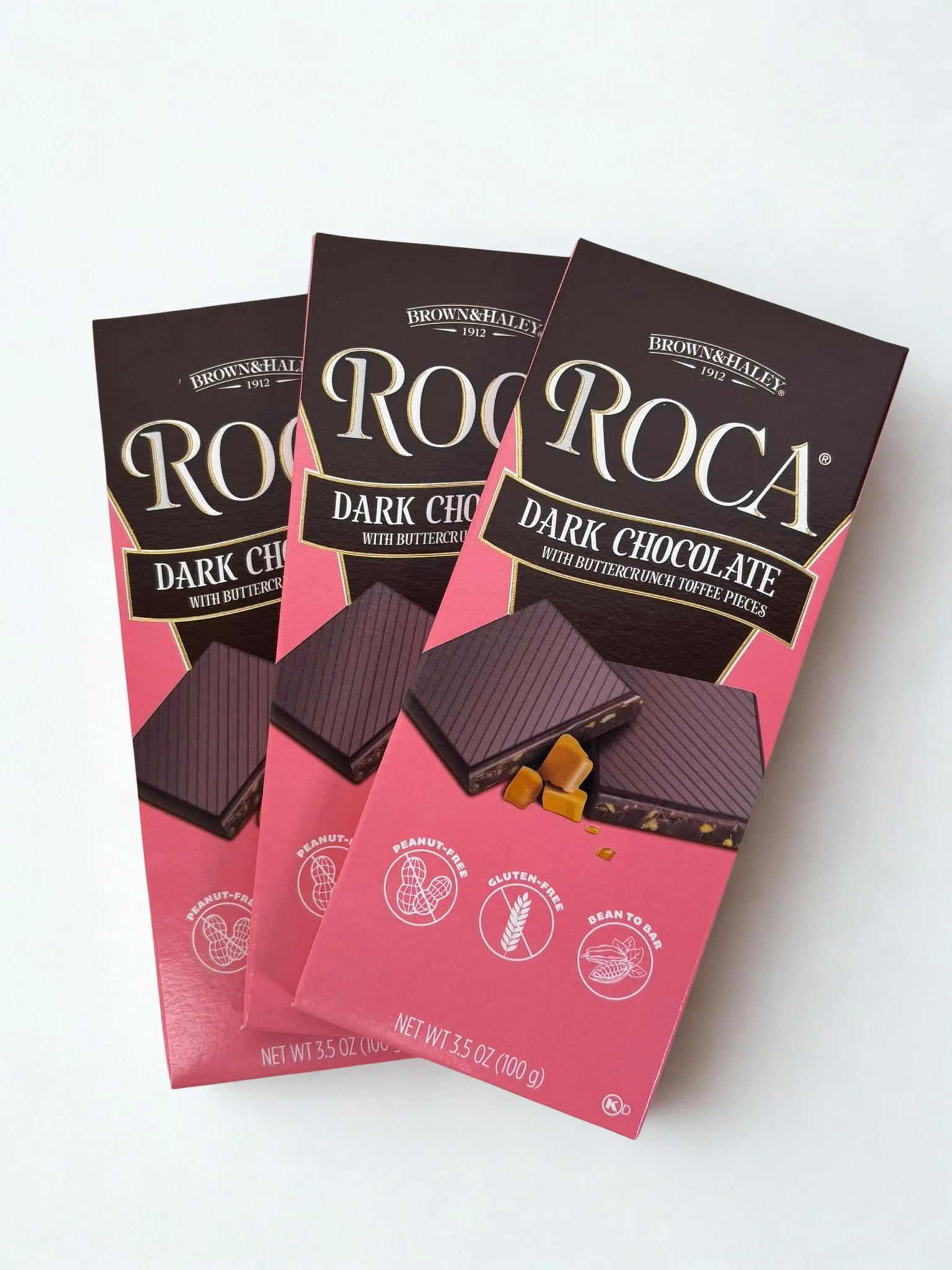 3.5 oz Dark Chocolate ROCA Bars - Bundle of 3