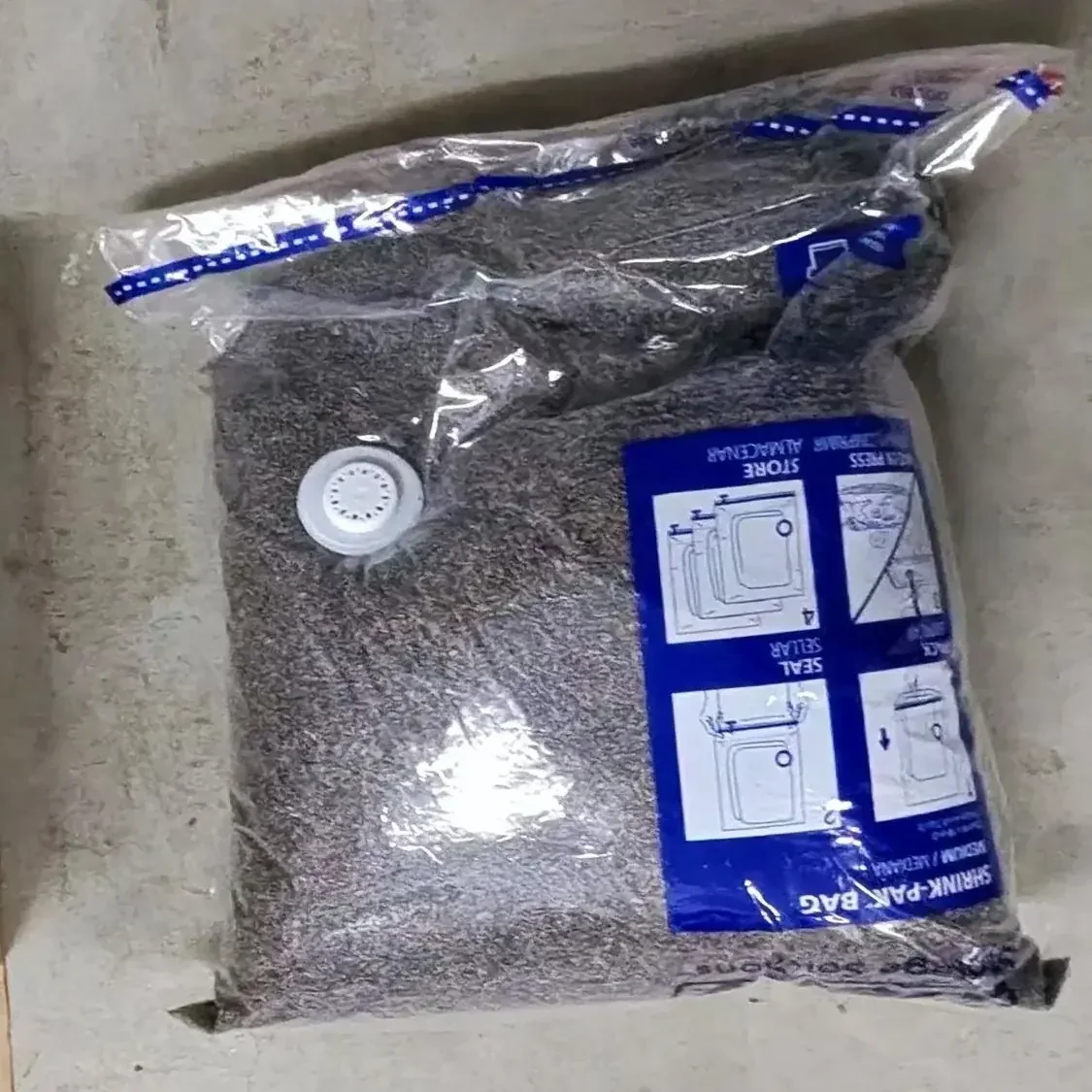 Vacuum-sealed storage bag containing wholesale dried lavender buds