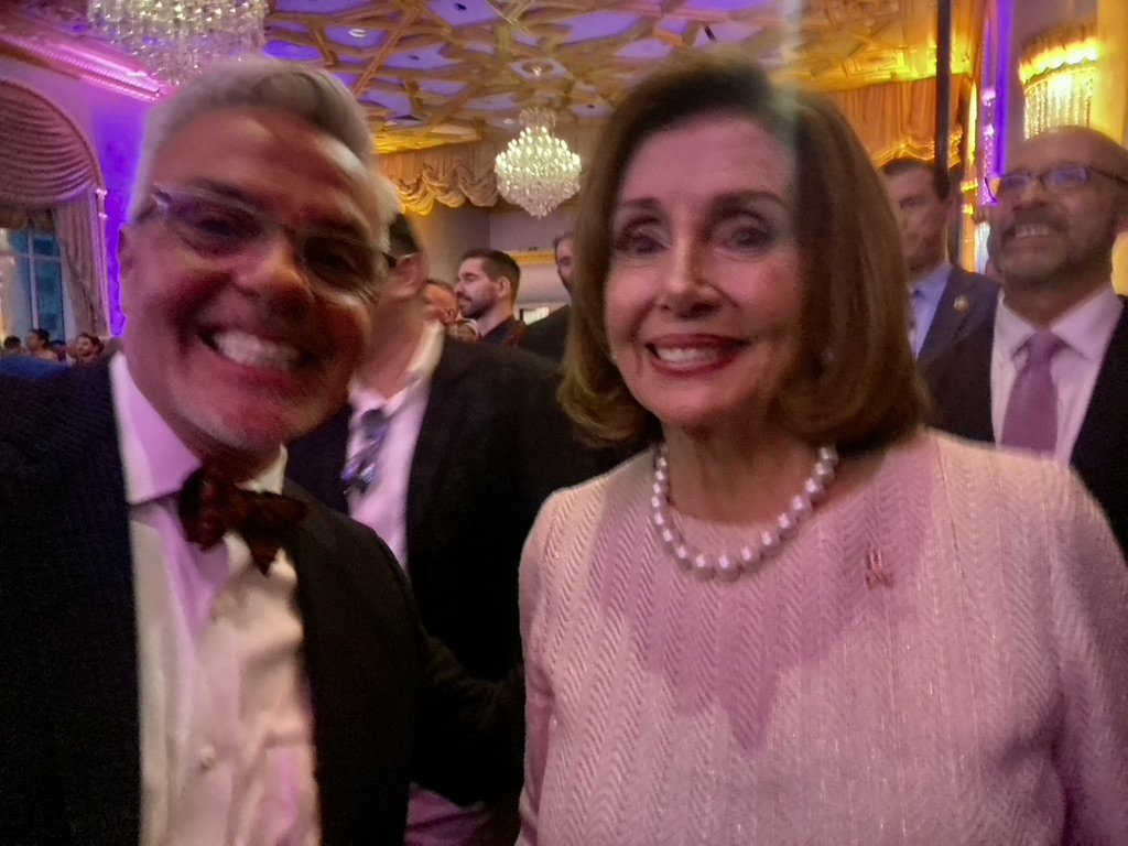  Michael Colbruno with former House Speaker Nancy Pelosi at Equality California reception. 