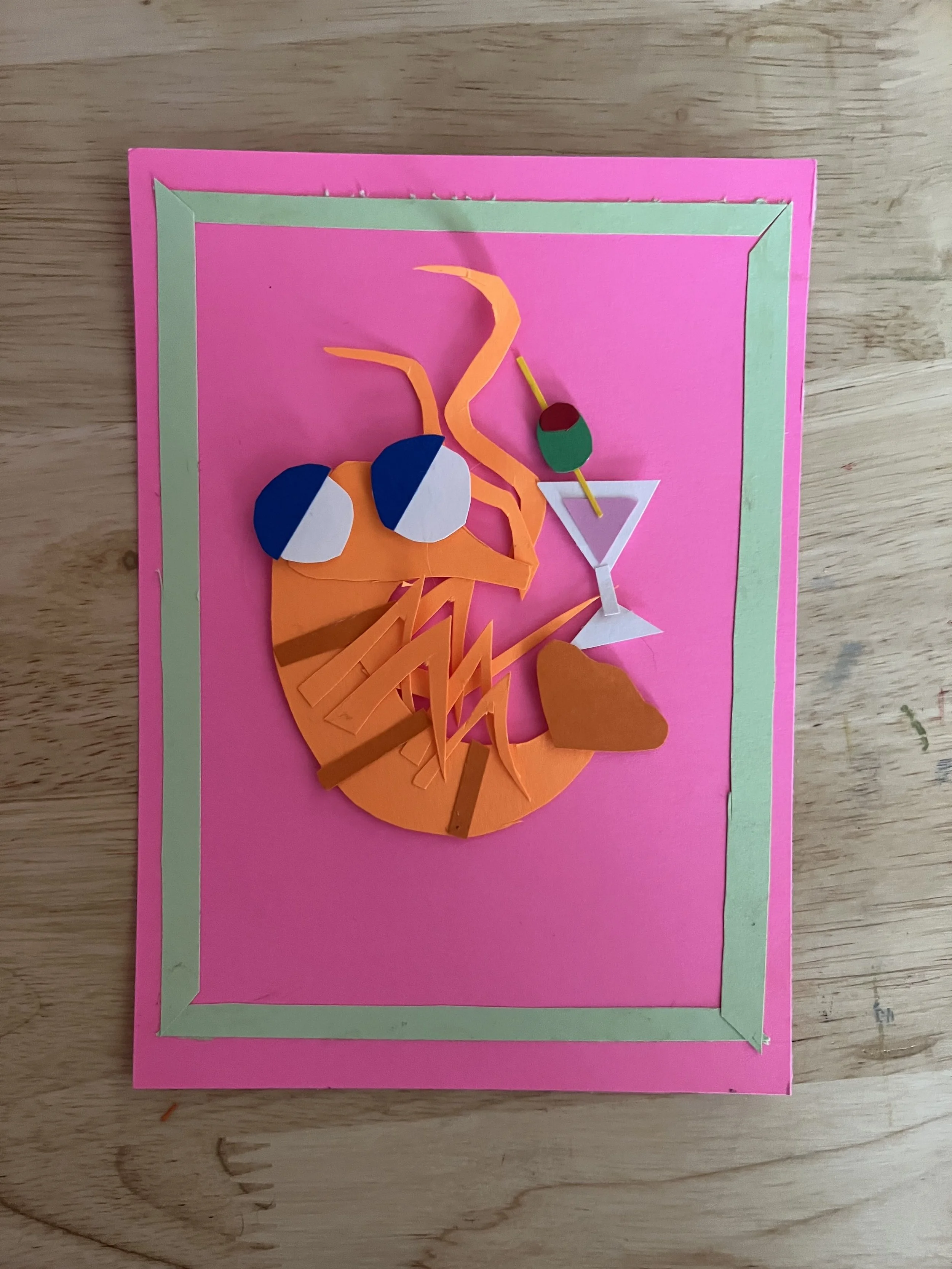 Shrimp Cocktail Papercut Art