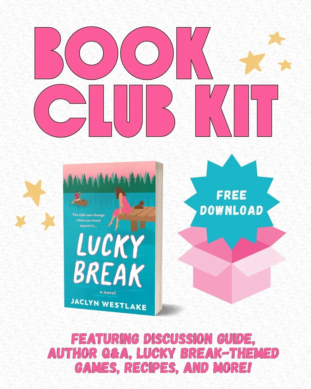 Tired of scrambling to put together discussion questions and activities for your next book club meeting? The LUCKY BREAK Book Club Kit takes all the prep work off your plate. 

Pick LUCKY BREAK as your next read (perfect for fans of heartfelt women&r