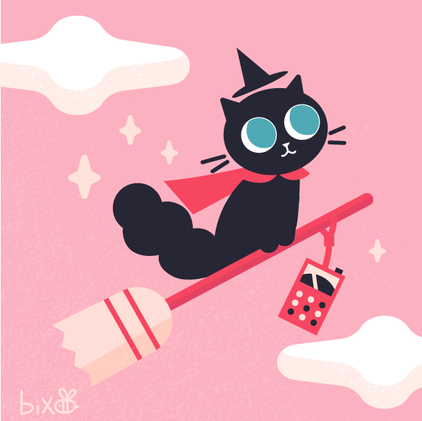 Kiki's Delivery Service but make it a witchy cat. 