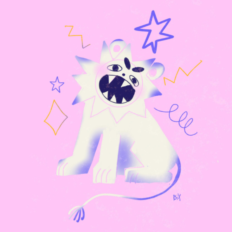 A doodle of a lion.
