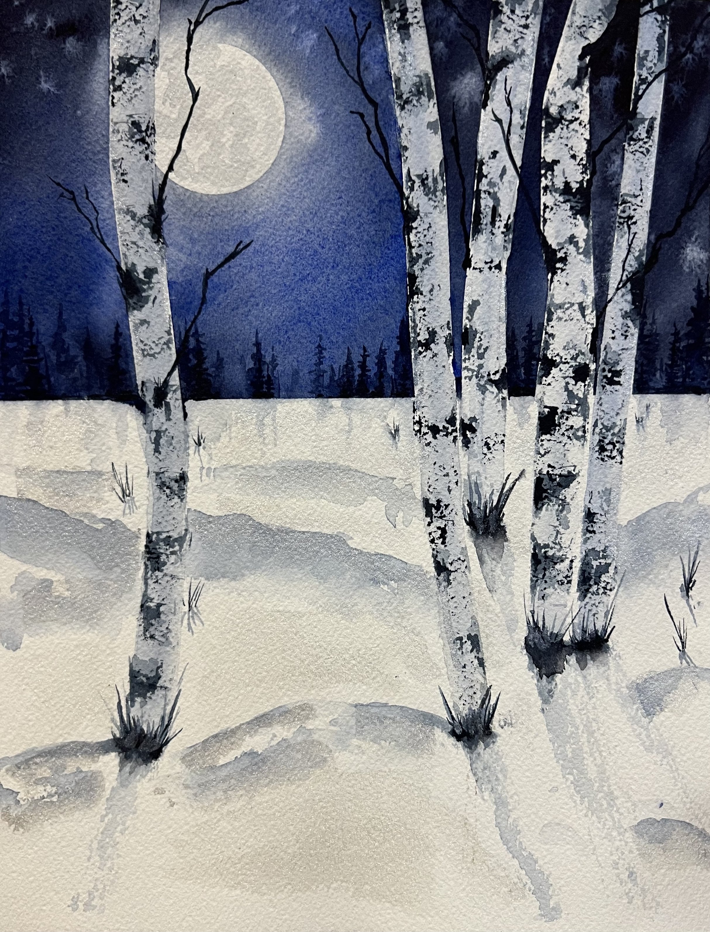 Moonlit Birch #1