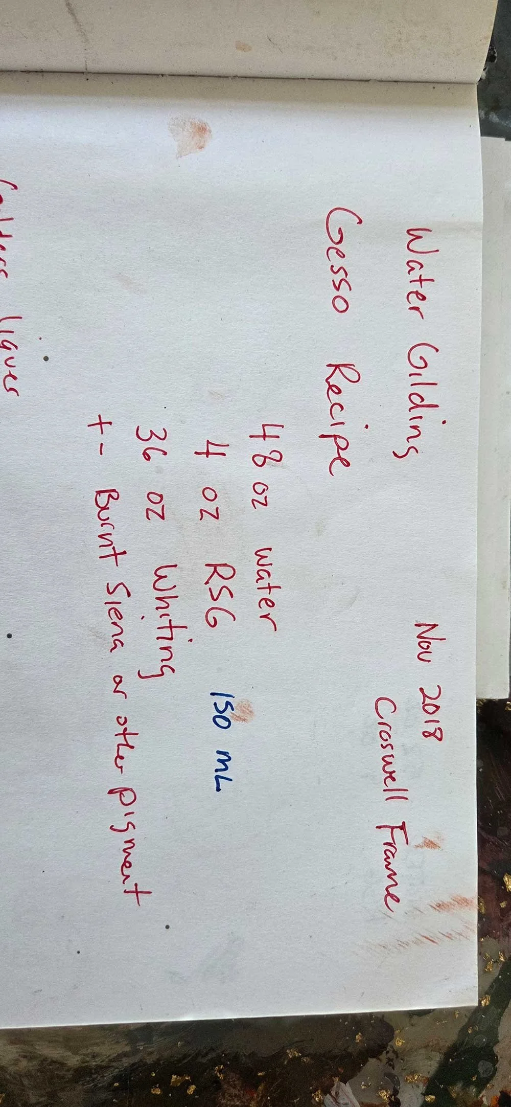 An old Hide Glue Gesso Recipe