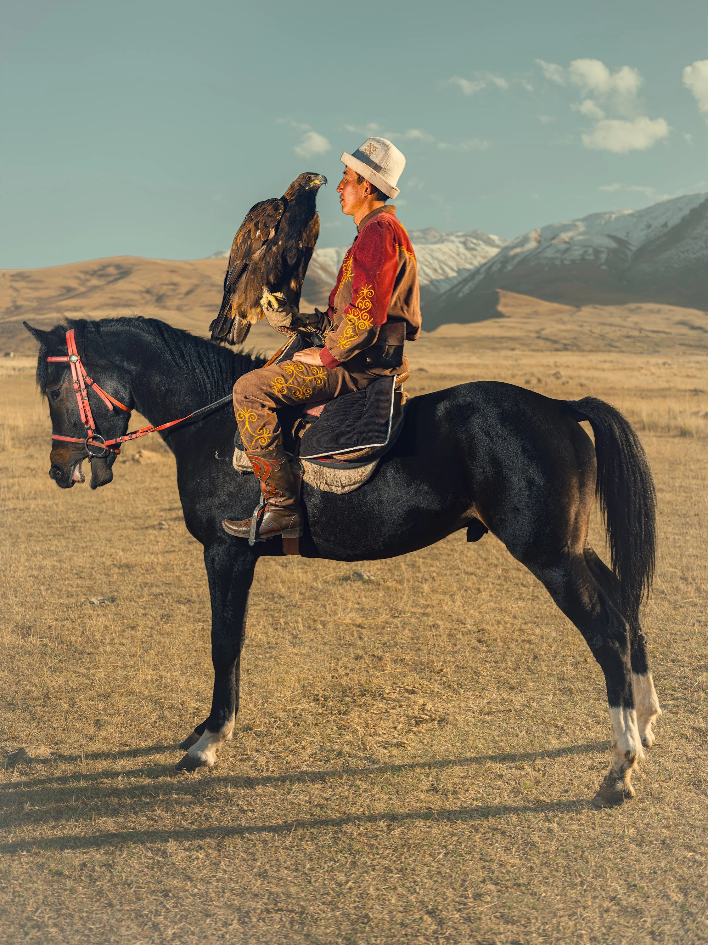 AdamDockerPhotography_EagleHunters_Kyrgystan_GoldenEagle_Horse_Profile_Portrait.jpg