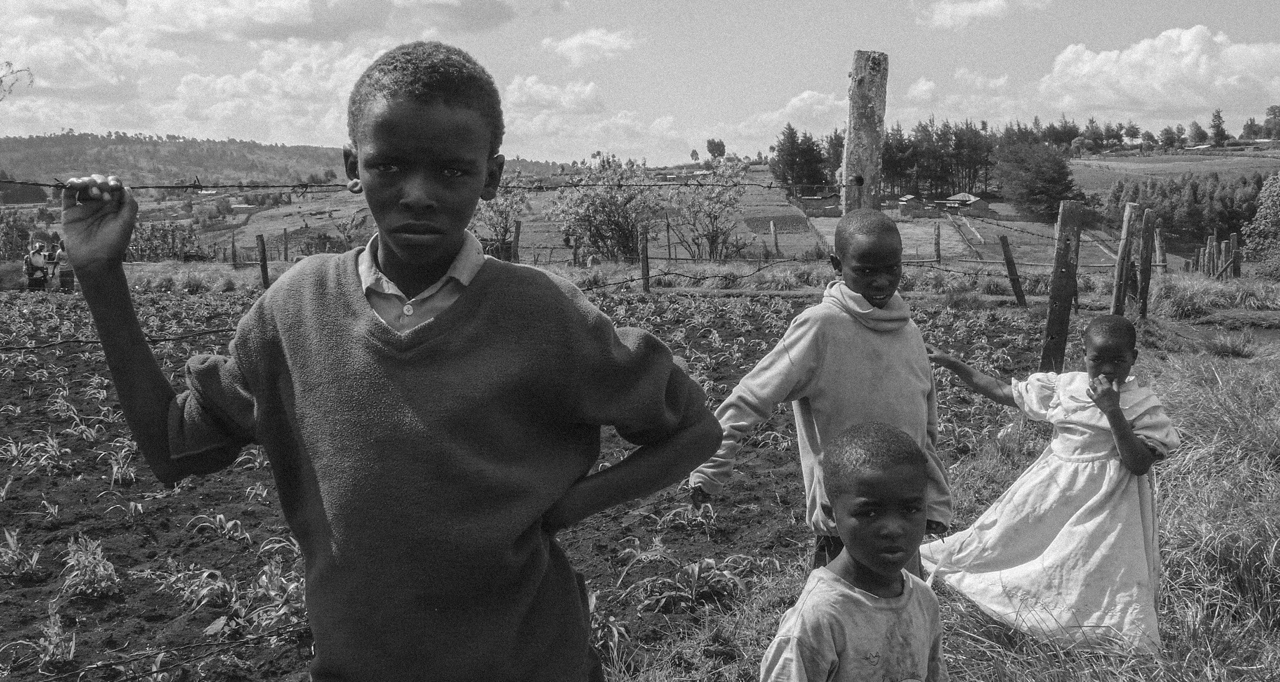 Portrait of children living in a refugee camp in Kenya's Rift Valley following the 2007–08 post-election violence