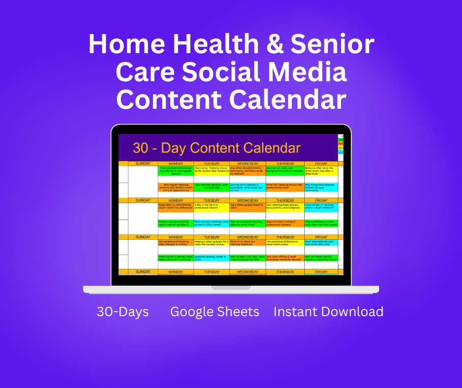 Home Health & Senior Care Social Media Content Planner