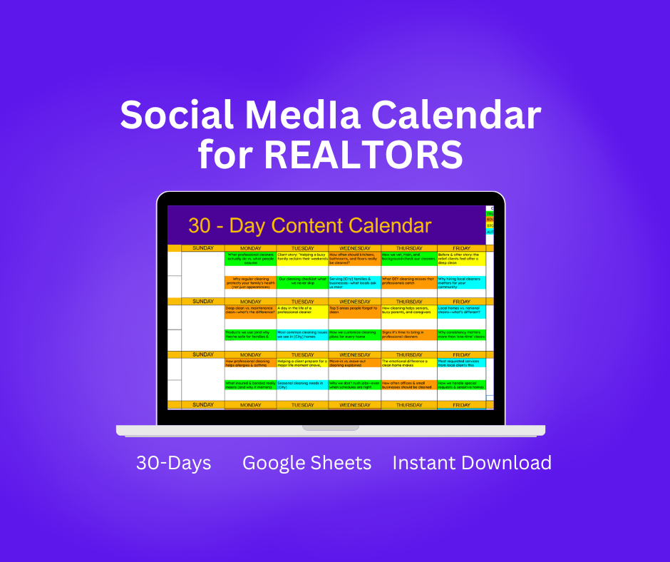 Realtor Social Media Content Planner
