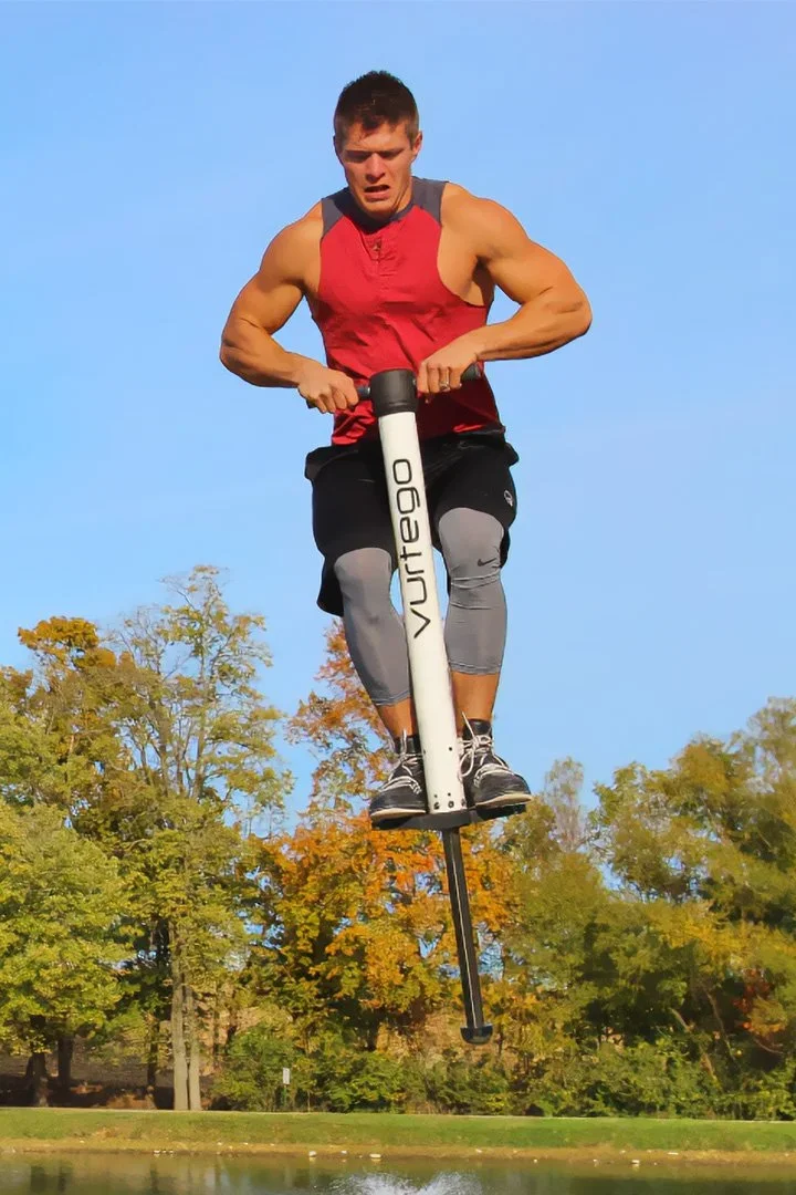 Matt Robinette using a V4 Fit Pogo stick for a workout