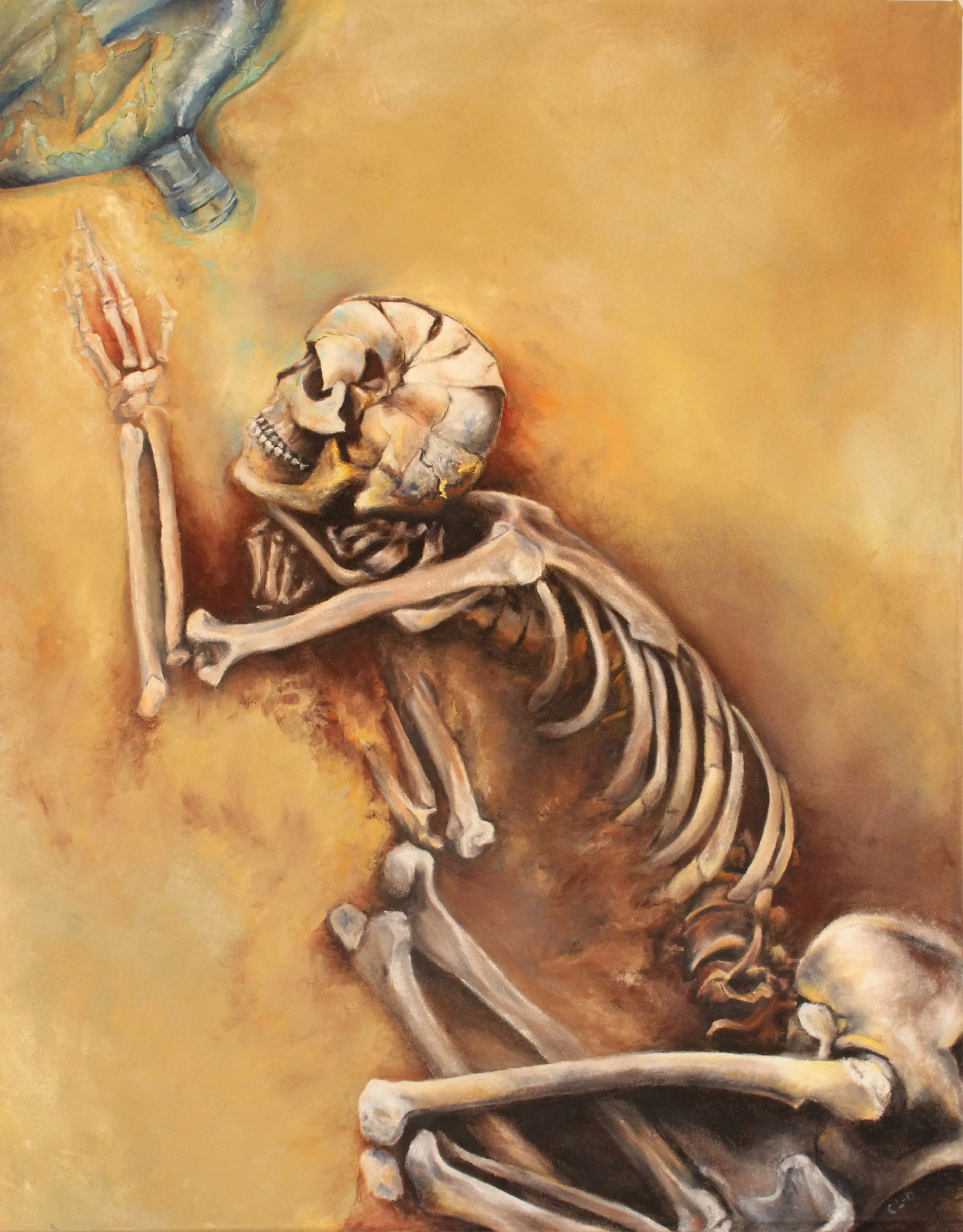 Watercooler Moments, 2025. Oil on canvas, 31" x 39"