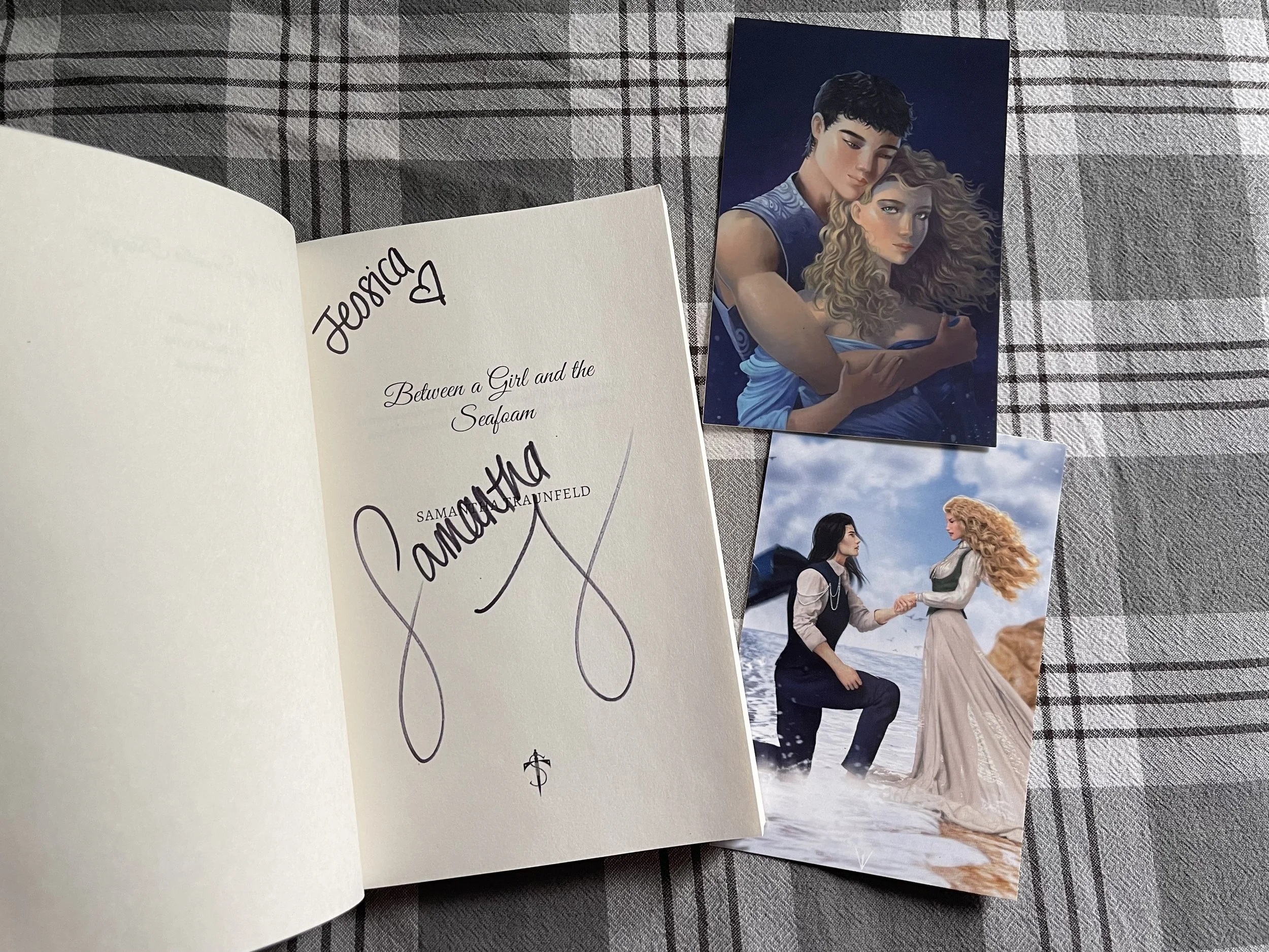 Signed copy of Between a Girl and the Seafoam by Samantha Traunfeld