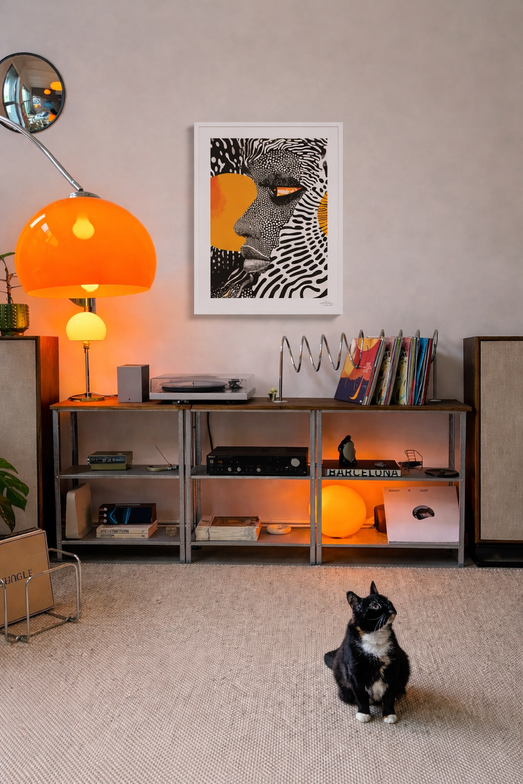 Modern living room with abstract art.png
