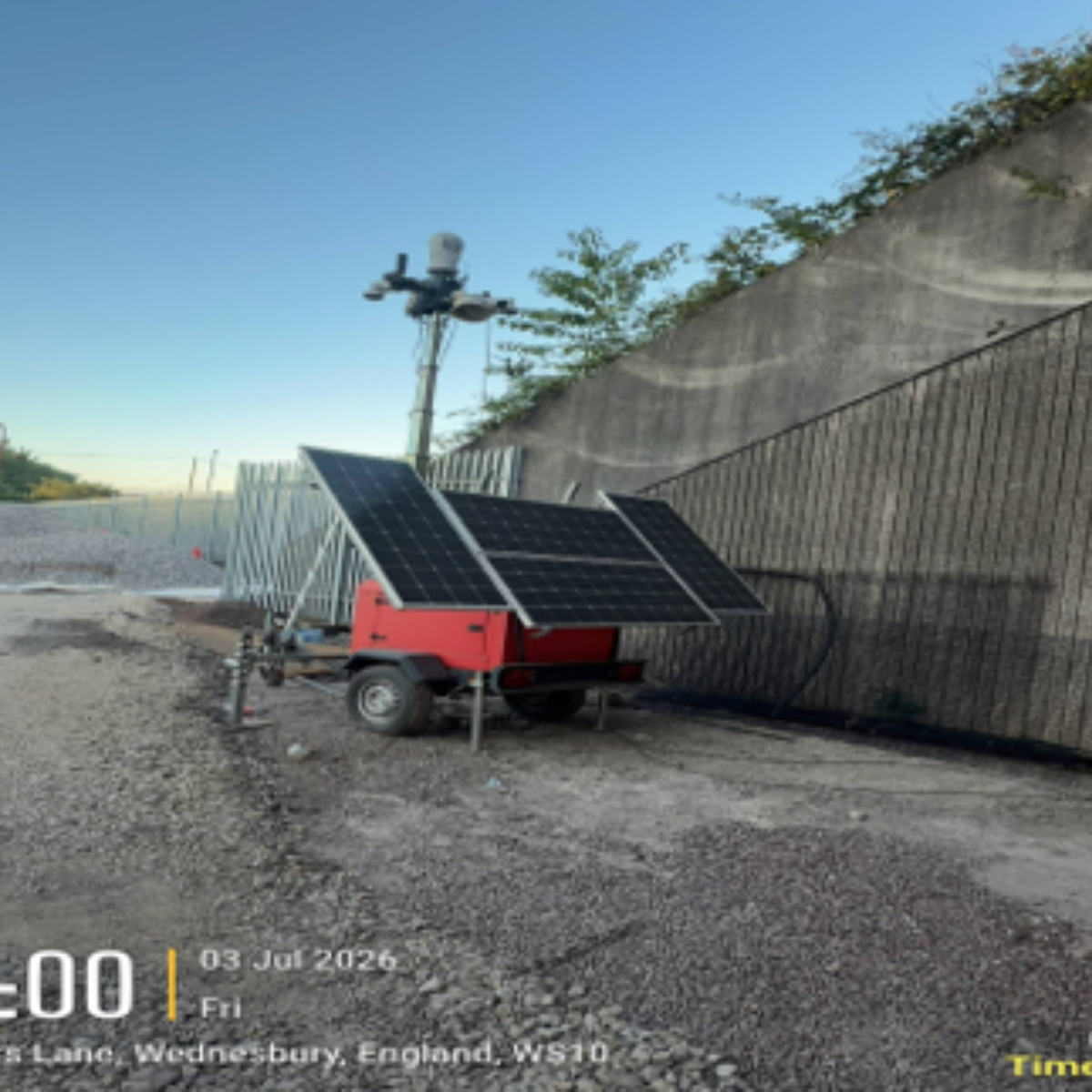 Solar powered CCTV trailers