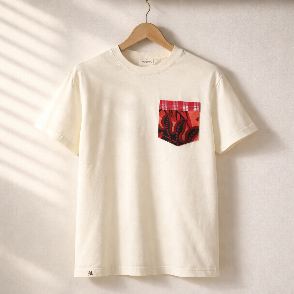 Makia Mai Pocket Tee- Cream- Pukalani Celebration