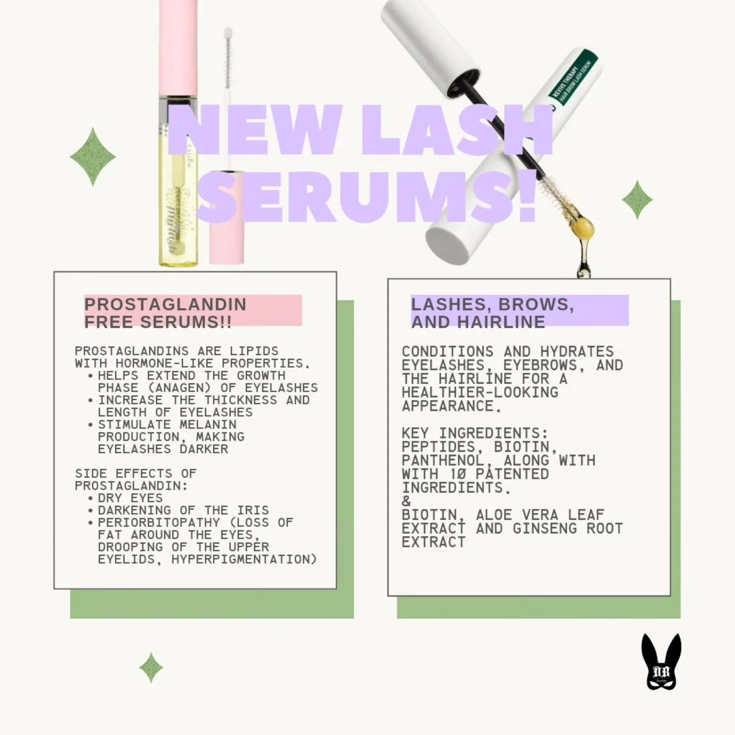 I have new lash serums available in the studio!! 💖

I previously retailed a popular prostaglandin-based lash serum. Though it did produce great results, I couldn't deny that it came with undesirable side effects. I myself noticed my eyelid color dar