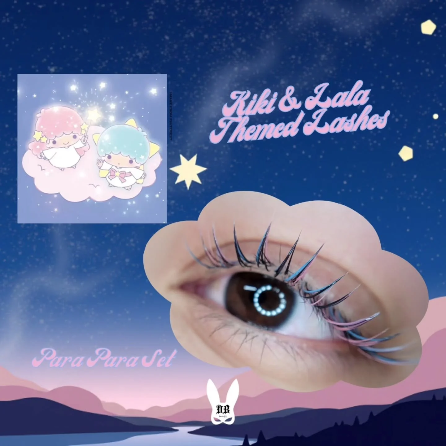 𝓟𝓪𝓻𝓪𝓟𝓪𝓻𝓪 𝓛𝓪𝓼𝓱 𝓢𝓮𝓽 🌌🌙

Where are my sanrio girlies at?!? 🤭 🎀💕 My ParaPara lash set is a natural lami-effect style of lashes with sprinkles of muted colors throughout. I'm looking for lash models this month for this lash style! Chec